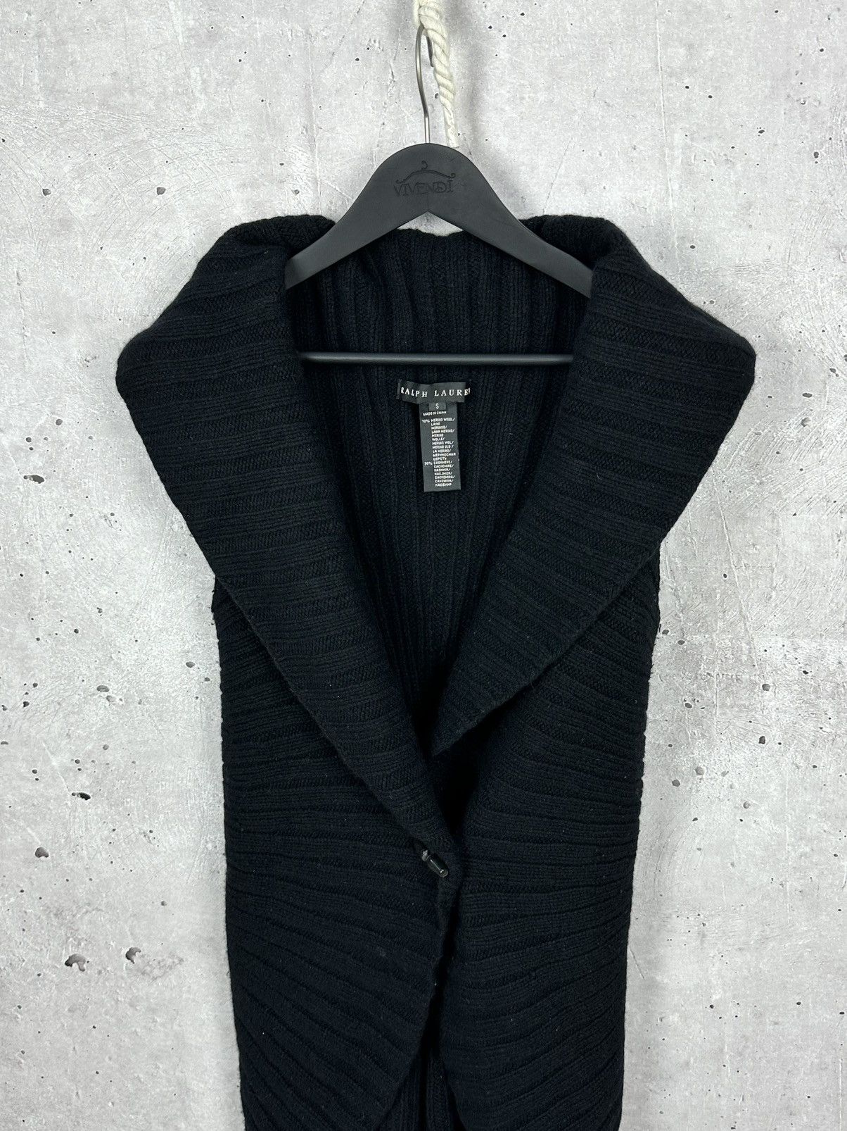 Ralph Lauren Black Label × Vintage Ralph Lauren Black Label Wool Knit Poncho Cardigan Size S / US 4 / IT 40 - 2 Thumbnail