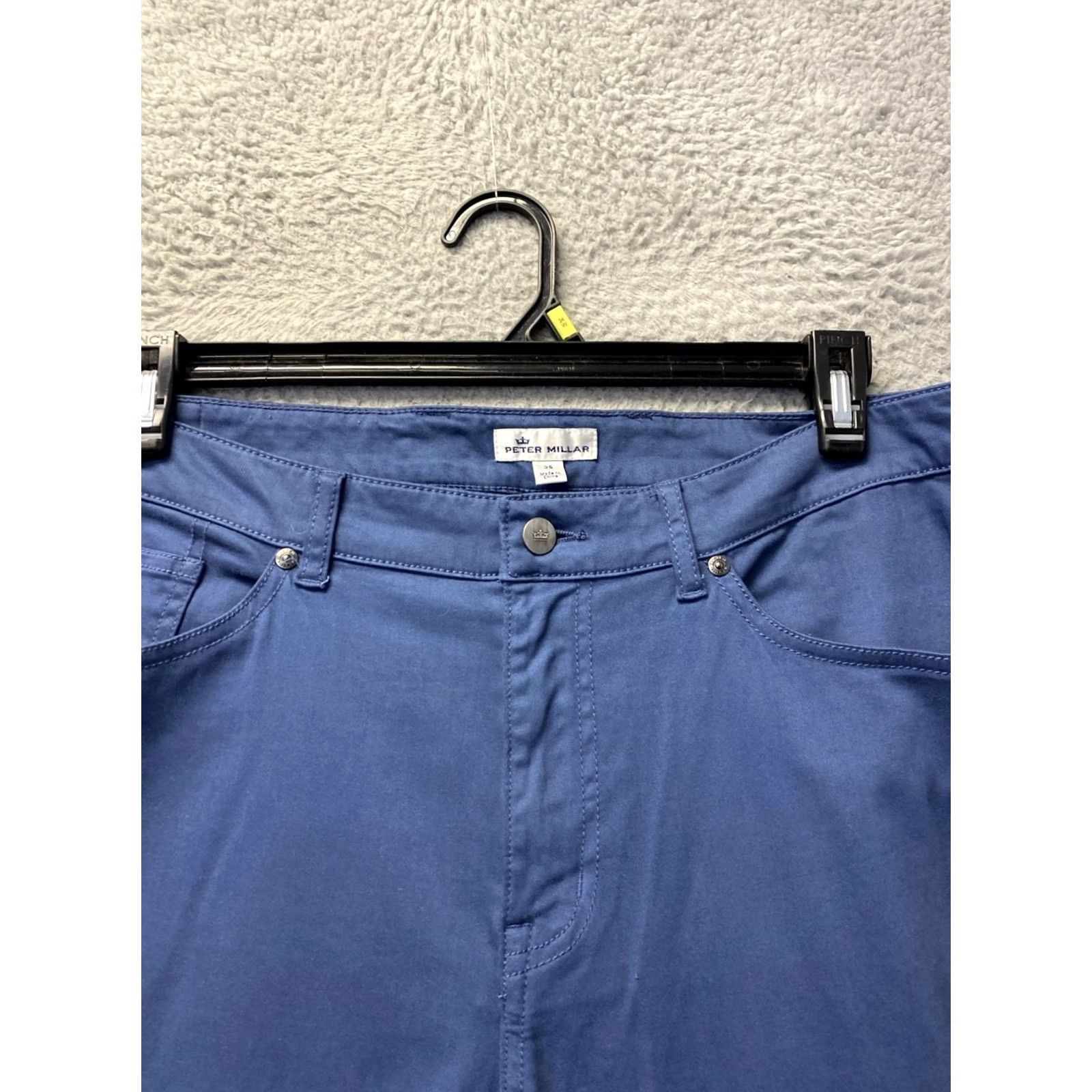 Peter Millar Peter Millar Chino Pants Mens Size 35 Navy Cotton Twill Straight Leg Regular Inseam 30" Crown Crafted Size US 35 - 2 Thumbnail
