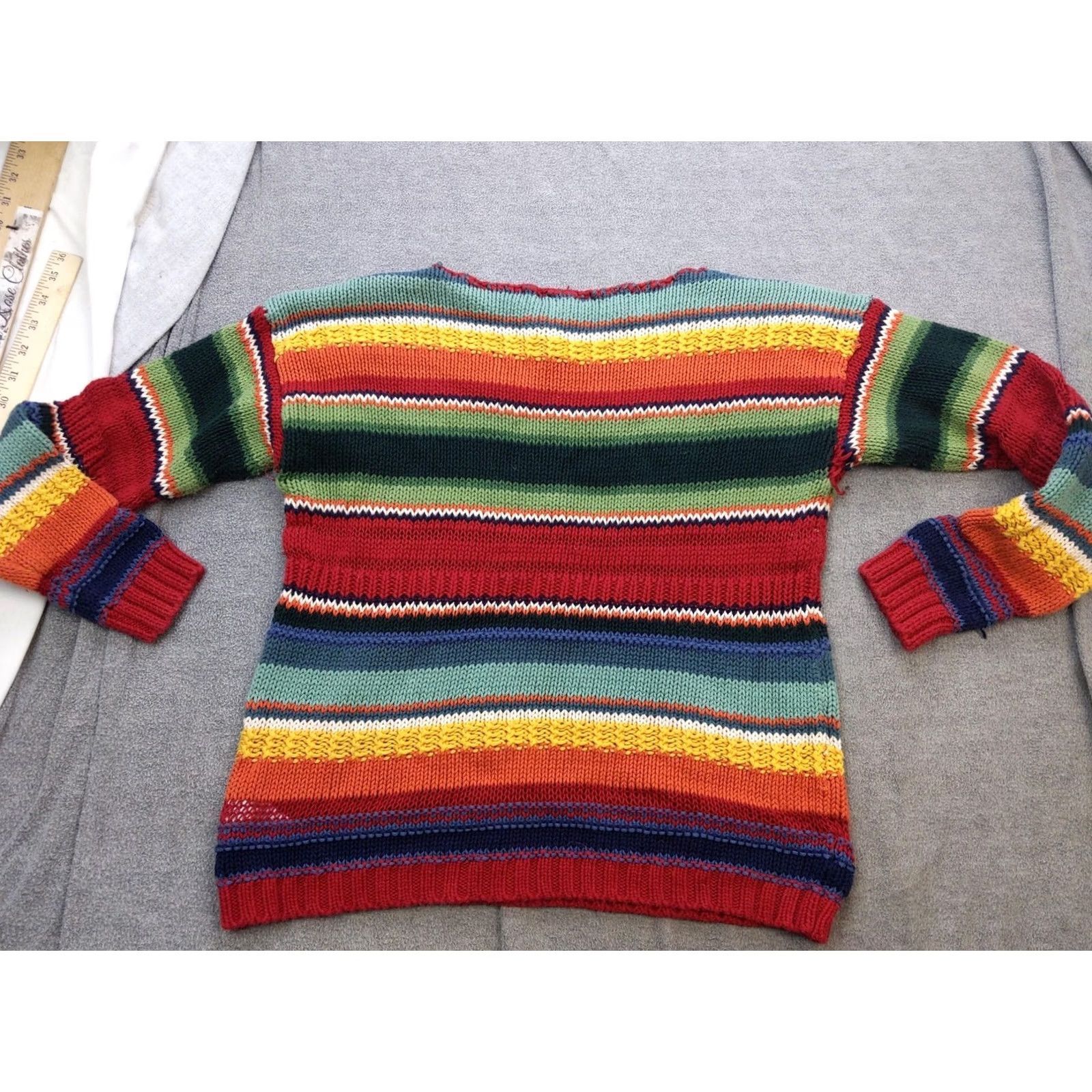 Chaps Chaps Sweater Mens Medium Multicolor Striped Crewneck Chunky Knit Pullover Size US M / EU 48-50 / 2 - 5 Thumbnail