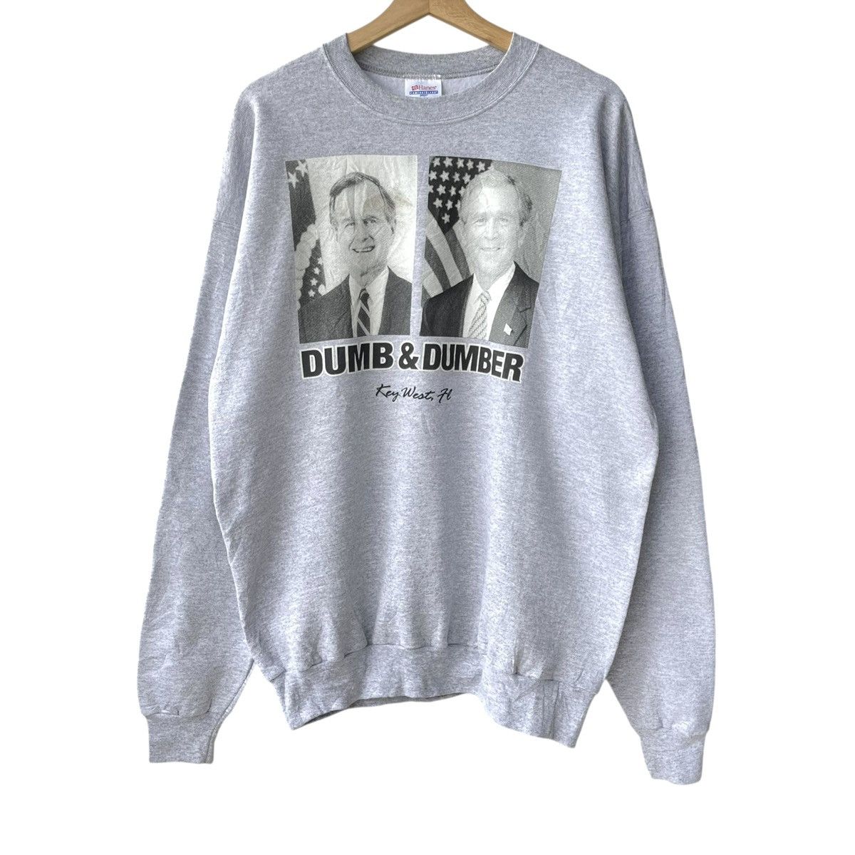 Hanes George Bush President Dumb & Dumber Parody Sweatshirt Size US L / EU 52-54 / 3 - 1 Thumbnail