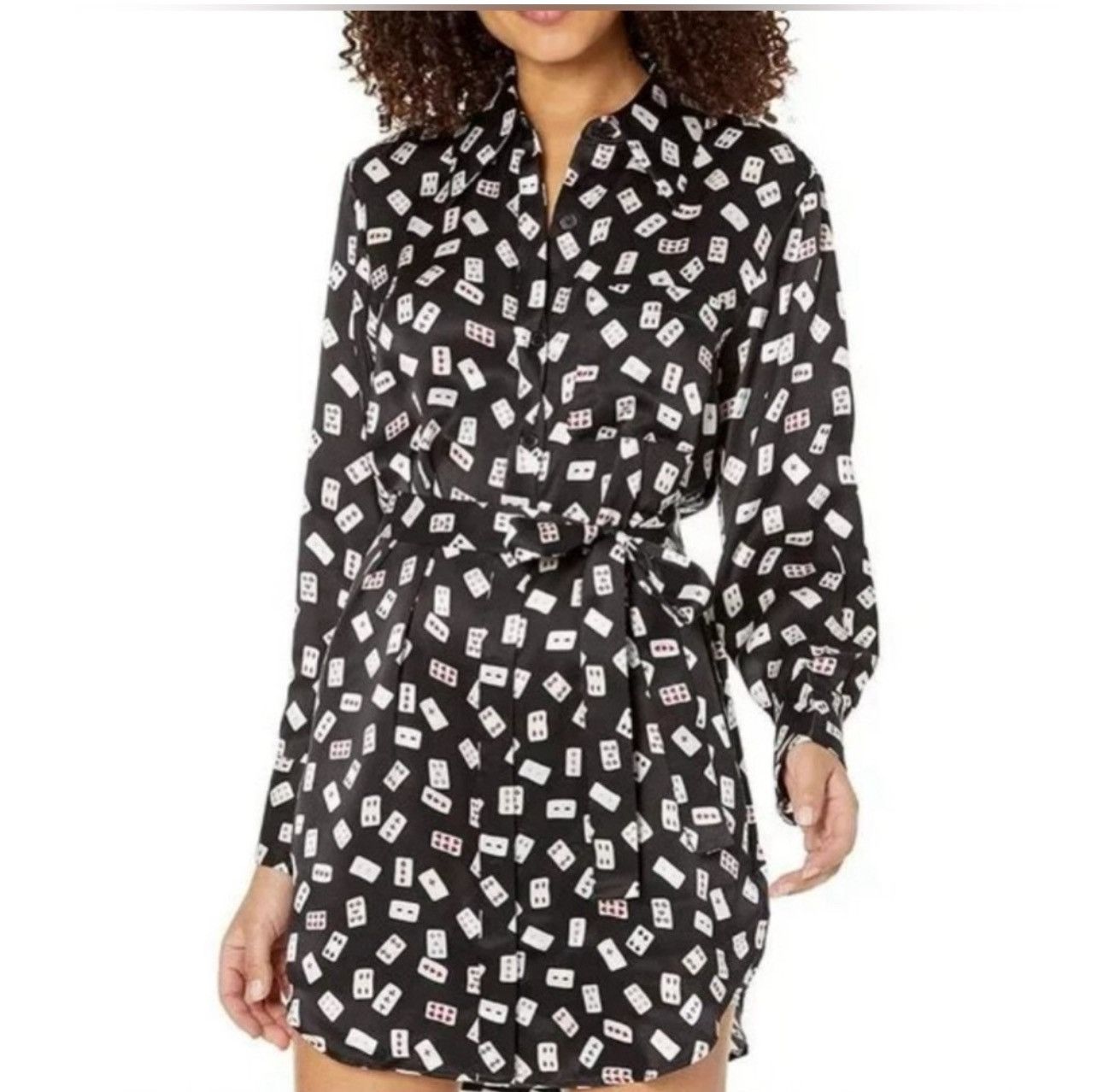Equipment Equipment Femme Playing Card Long- Sleeve Scout Mini Dress Size S / US 4 / IT 40 - 3 Thumbnail