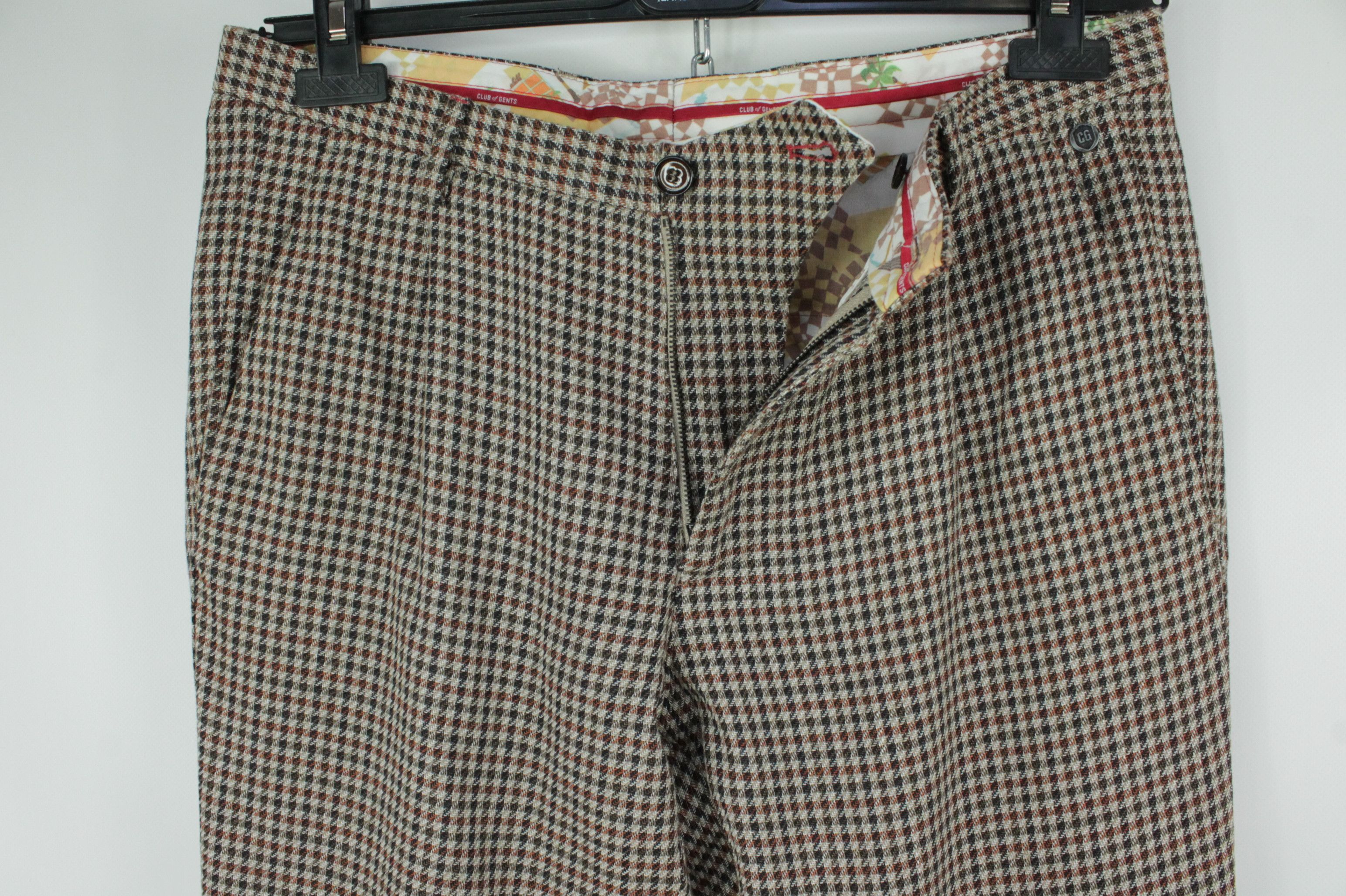 Designer × Other Club Of Gents Clark Cotton Linen Micro Check Trousers Size US 32 / EU 48 - 2 Thumbnail