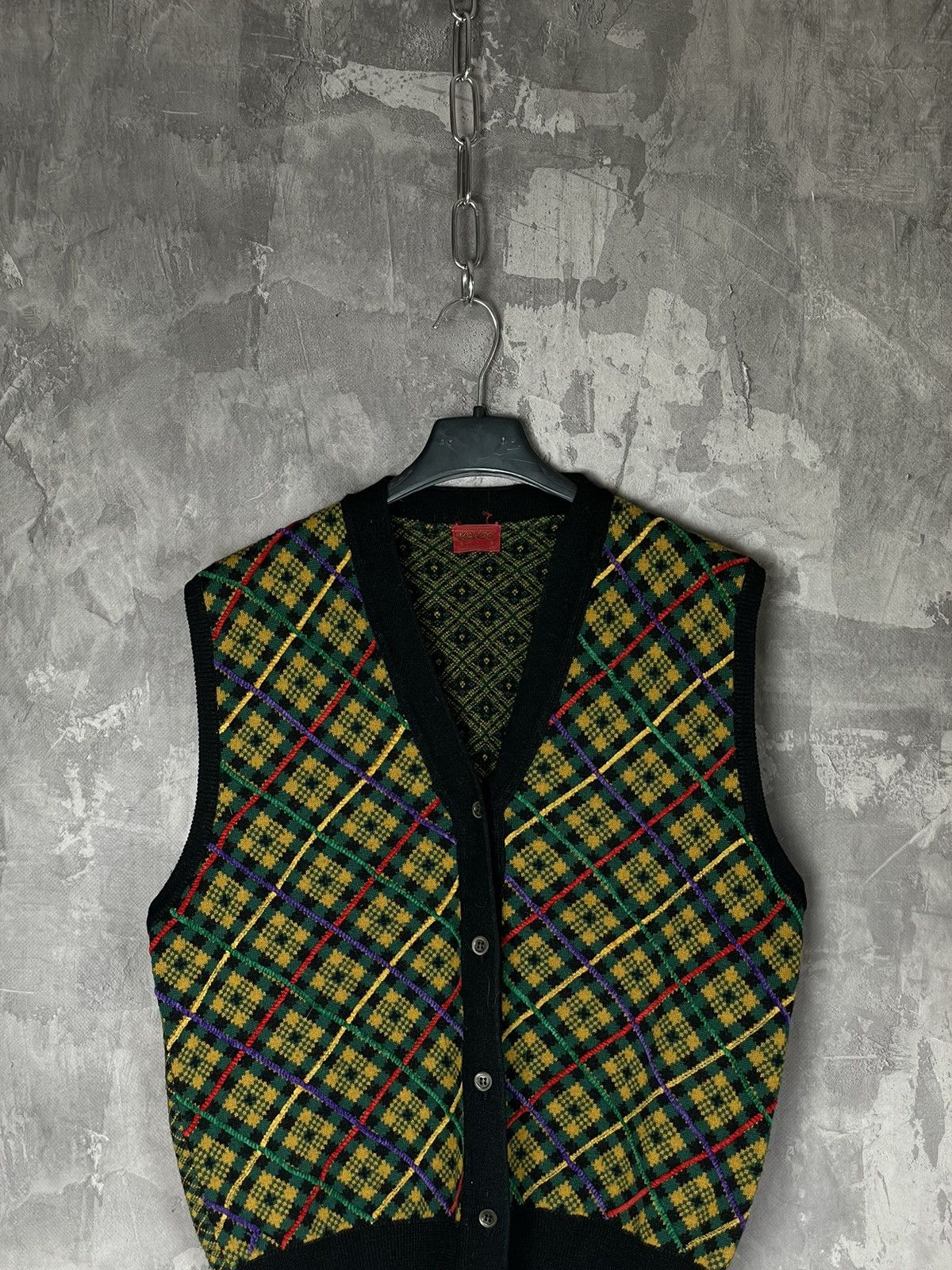 Japanese Brand × Kenzo × Vintage Vintage 80's Kenzo Japan Courduroy Wool Knitted Vest Size M / US 6-8 / IT 42-44 - 2 Thumbnail