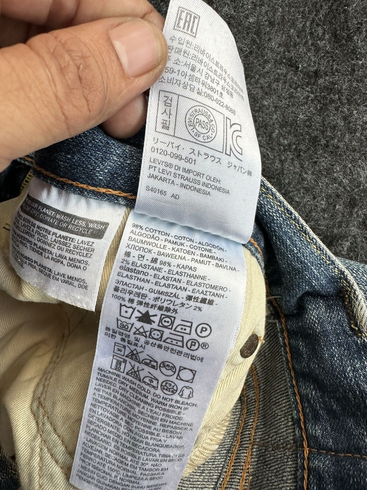 Levi's Levis 511 Selvedge Faded Washed Blue Denim 32x29 D489 Size US 32 / EU 48 - 19 Thumbnail