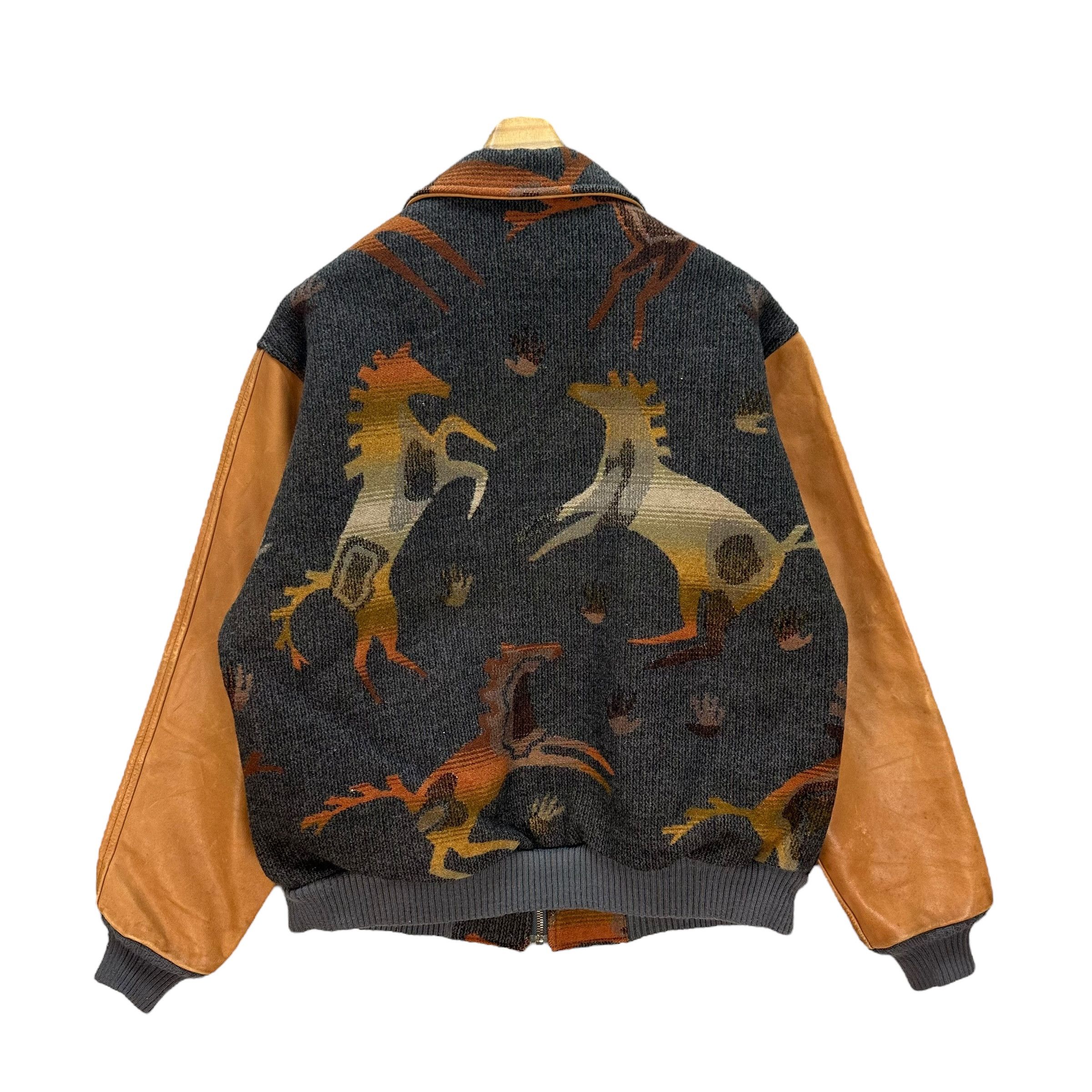 Pendleton VINTAGE PENDLETON MADE IN USA WOOL LEATHER JACKET #8915 Size US M / EU 48-50 / 2 - 14 Thumbnail