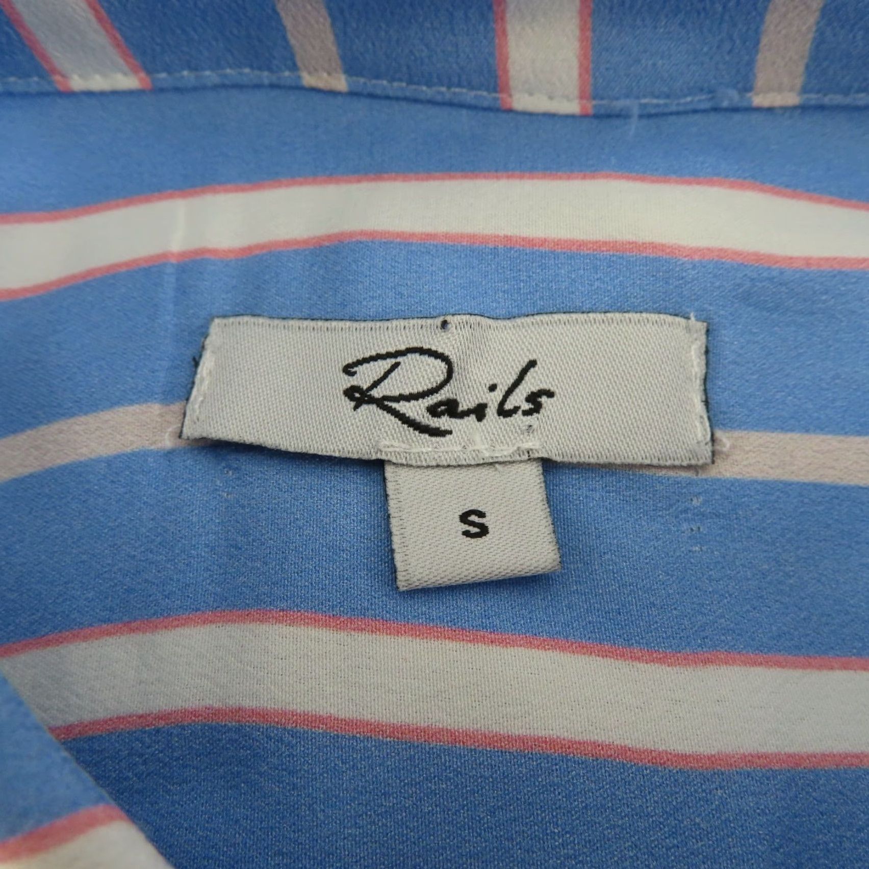 Rails Rails Womens Small Kate New Haven Stripe Blue Pink Collared Button Front Shirt Size S / US 4 / IT 40 - 6 Thumbnail