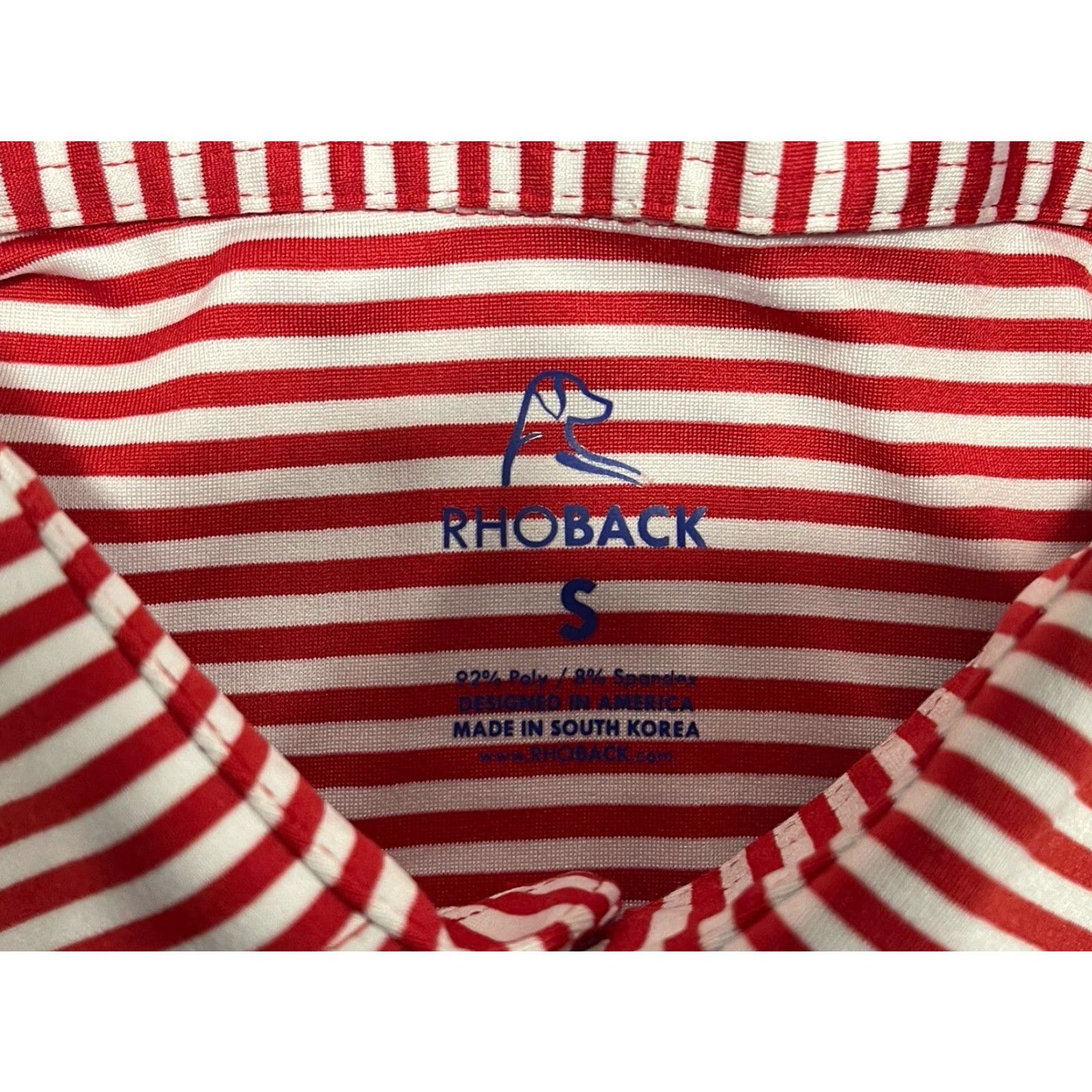 Vintage Rhoback Polo Shirt Striped Short Sleeve Men Size S Red White Embroidered Logo Golf Casual Size US S / EU 44-46 / 1 - 5 Thumbnail
