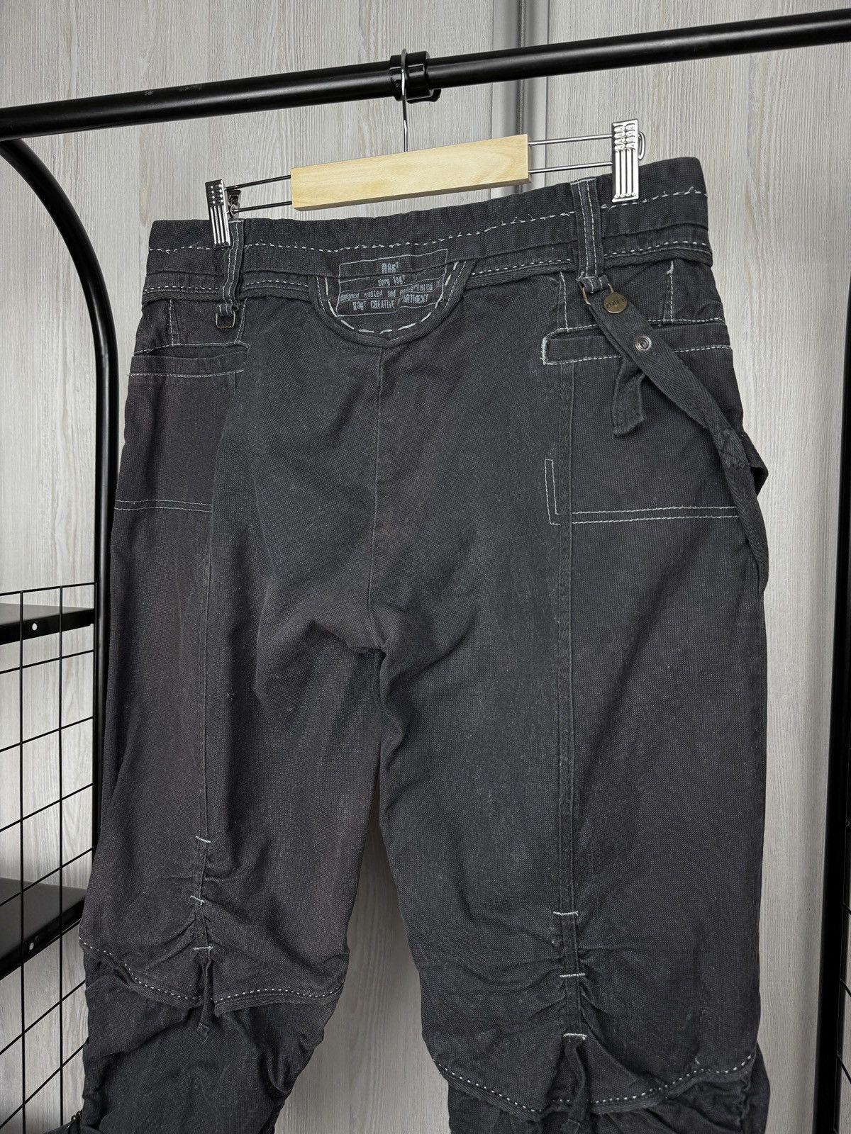 If Six Was Nine R867 y2k Avant Garde bondage style assymetrical pants cargo Size 32" / US 10 / IT 46 - 11 Thumbnail