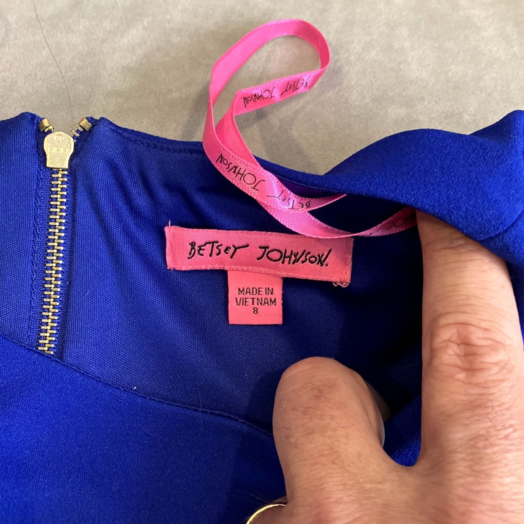 Betsey Johnson VINTAGE Betsey Johnson Cap Sleeve Dress Knee Length Stretch 8 SJP Women Blue Size M / US 6-8 / IT 42-44 - 3 Thumbnail
