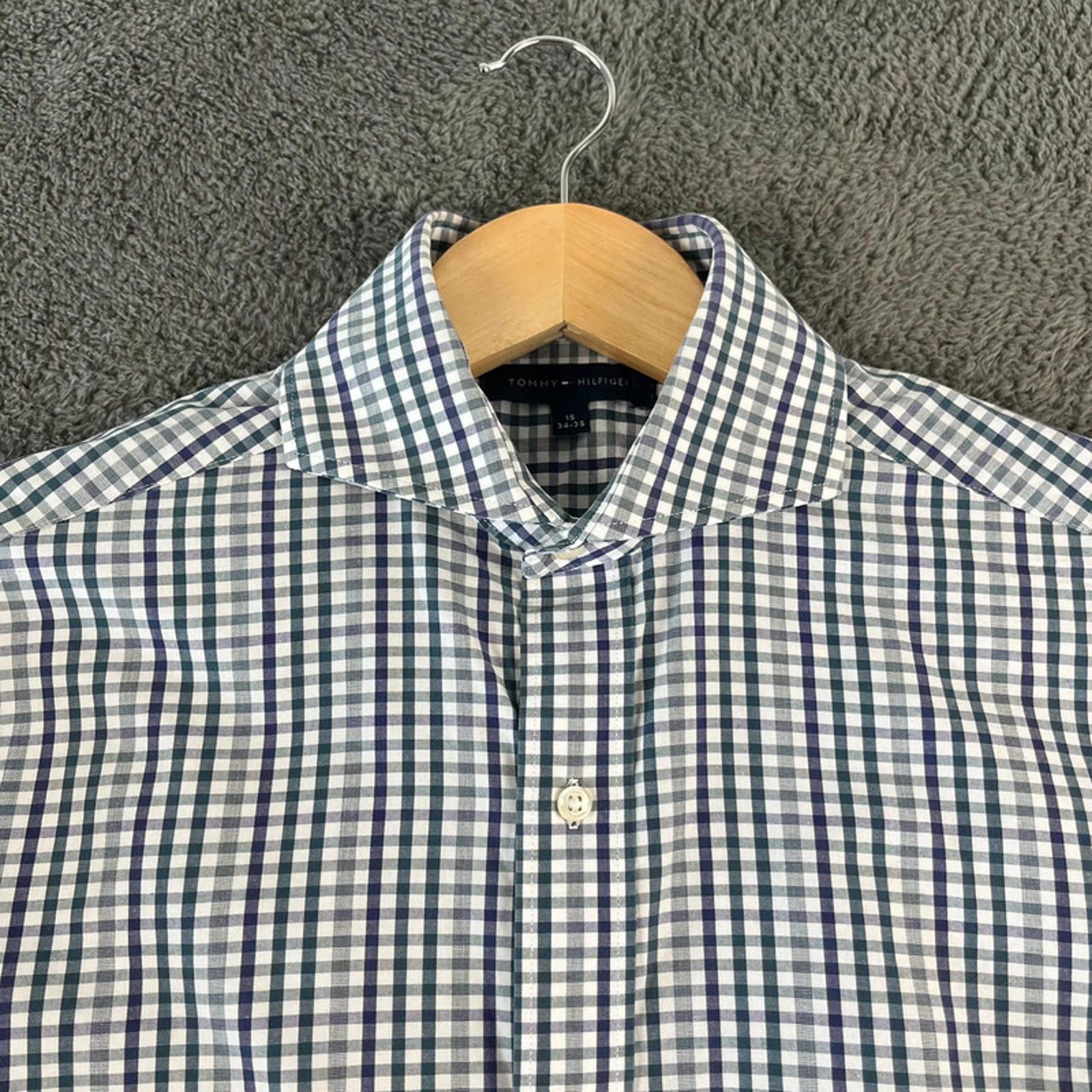 Tommy Hilfiger Tommy Hilfiger Checkered L Shirt 100% Cotton White Blue Turq Size US L / EU 52-54 / 3 - 3 Thumbnail