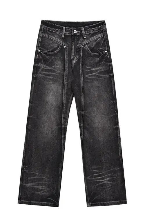 Highest Tendencies Y2K Black Baggy Flare Jeans Size US 32 / EU 48 - 2 Thumbnail