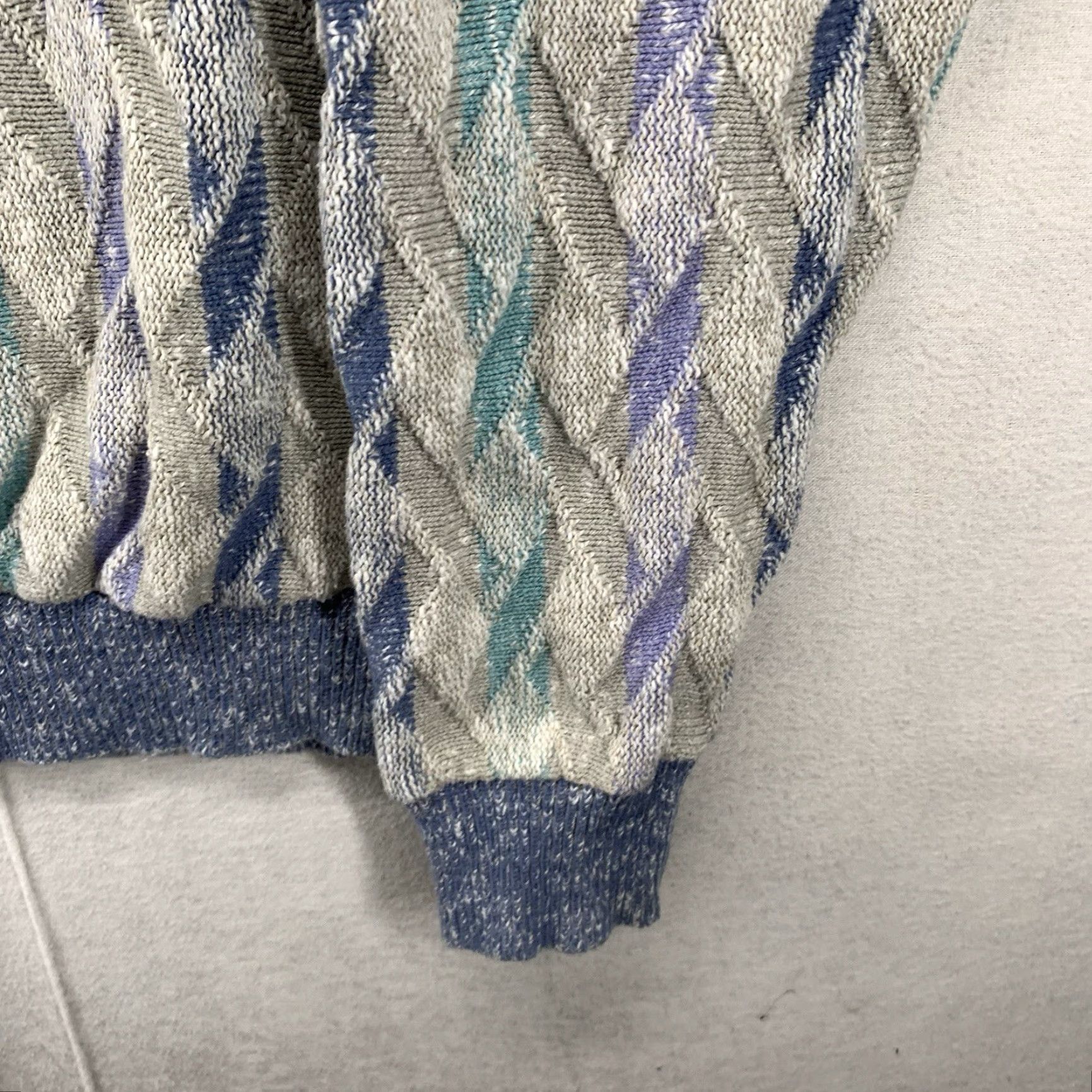 Vintage VINTAGE Shenandoah Mens XL Geometric Sweater Textured 3D Pastels USA Made 90s Size US XL / EU 56 / 4 - 7 Thumbnail