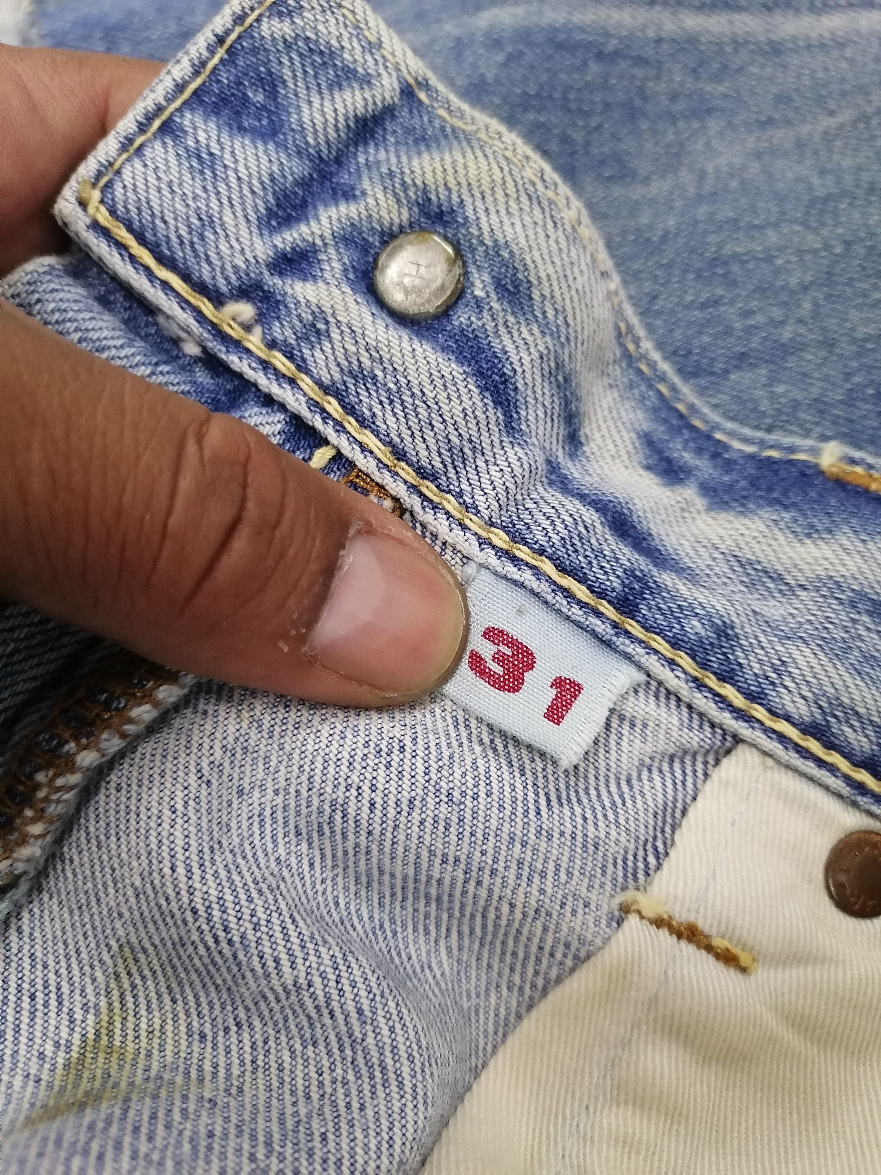 Blue Blue Japan × Japanese Brand Blue Blue Japan Patchwork Distressed Denim Pants Size US 30 / EU 46 - 8 Thumbnail