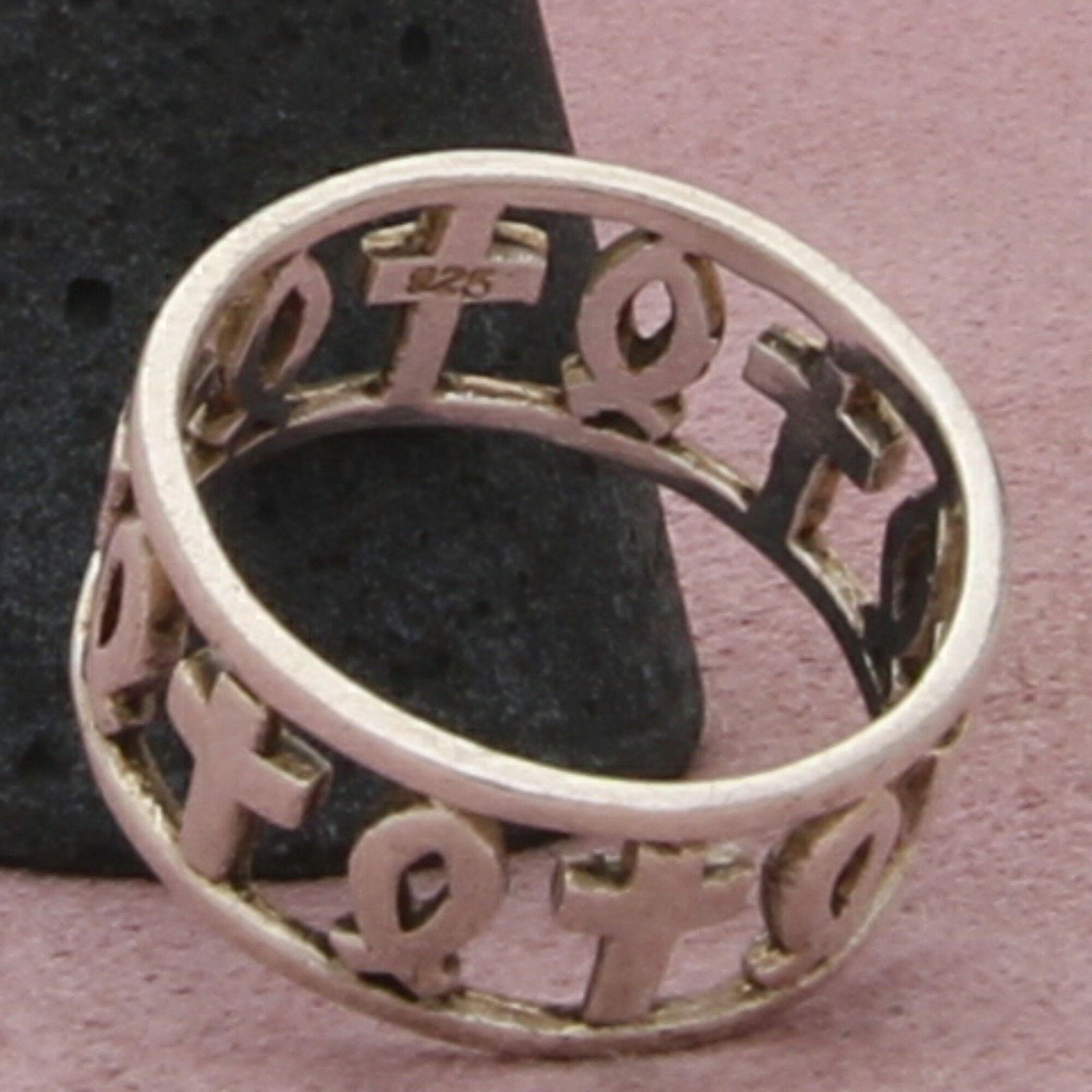 Sterling Silver sterling silver ichthus fish & cross band ring size 9.5 Size ONE SIZE - 3 Thumbnail