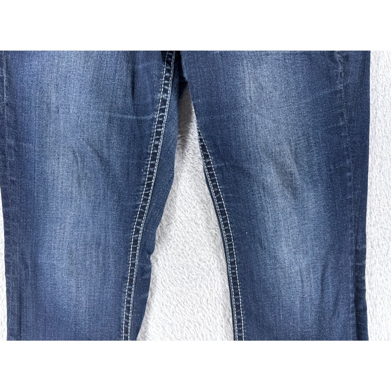 Vintage Maurices Jeans Womens 7 Blue Denim Cotton Low Rise Flared 30x28 Regular Inseam 28in 5-Pocket Stretch Cotton Blend Vintage No Size 28" / US 6 / IT 42 - 3 Thumbnail