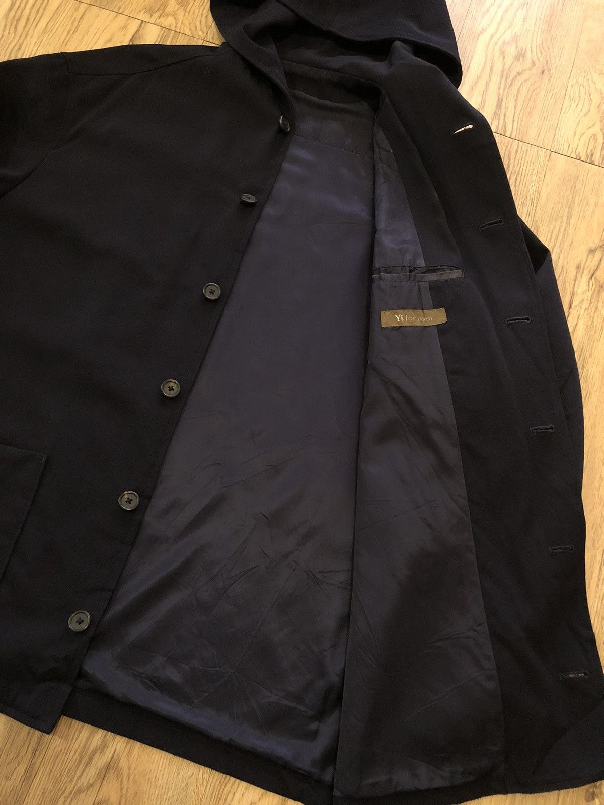 Vintage × Y's for Men × Yohji Yamamoto Yohji Yamamoto Y’s for Men hooded wools long blazer jacket Size US M / EU 48-50 / 2 - 16 Thumbnail