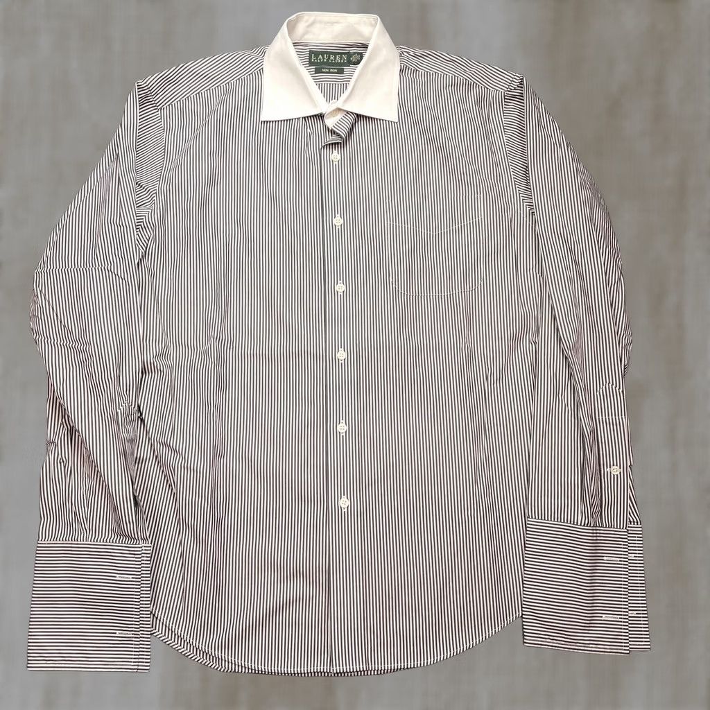 Ralph Lauren Lauren Ralph Lauren Shirt Mens Large 16 34/35 Black Non Iron Stripe Long Sleeve Size US L / EU 52-54 / 3 - 1 Thumbnail