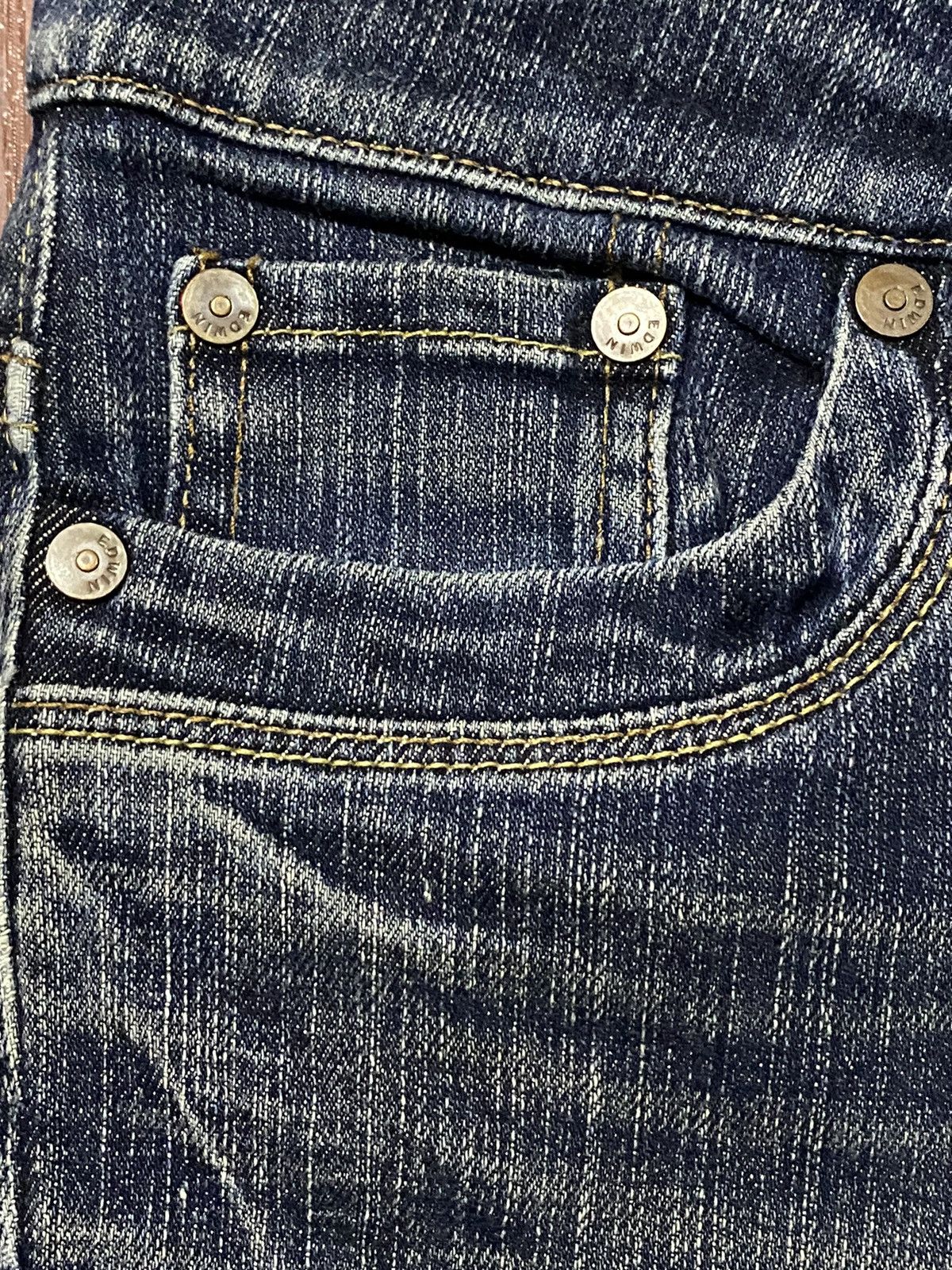Edwin Vintage Japanese Brand Blue Distressed Flare Style Jeans Size 29" - 10 Thumbnail