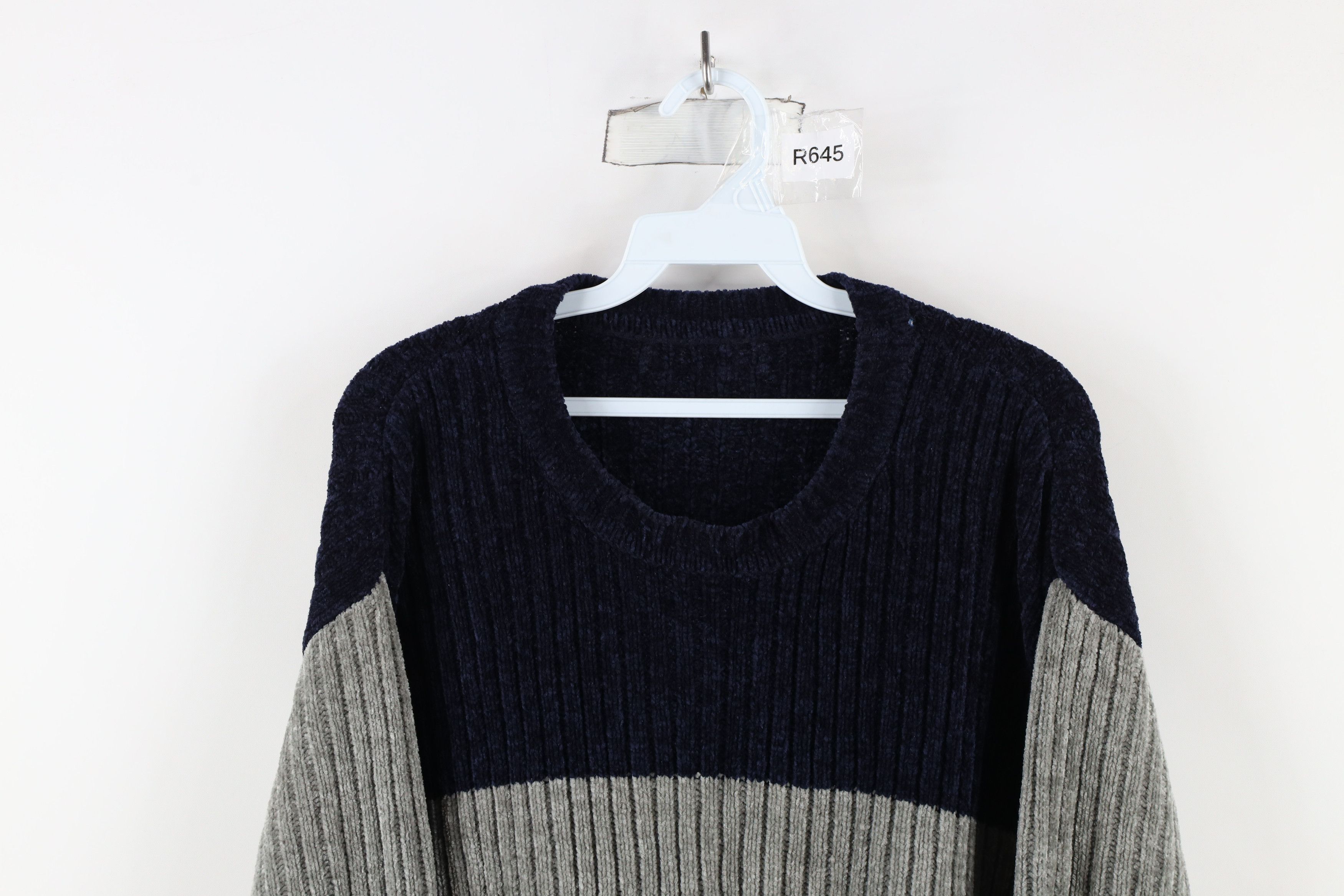 Vintage Vintage 90s Streetwear Block Ribbed Fleece Knit Sweater Size US XL / EU 56 / 4 - 2 Thumbnail