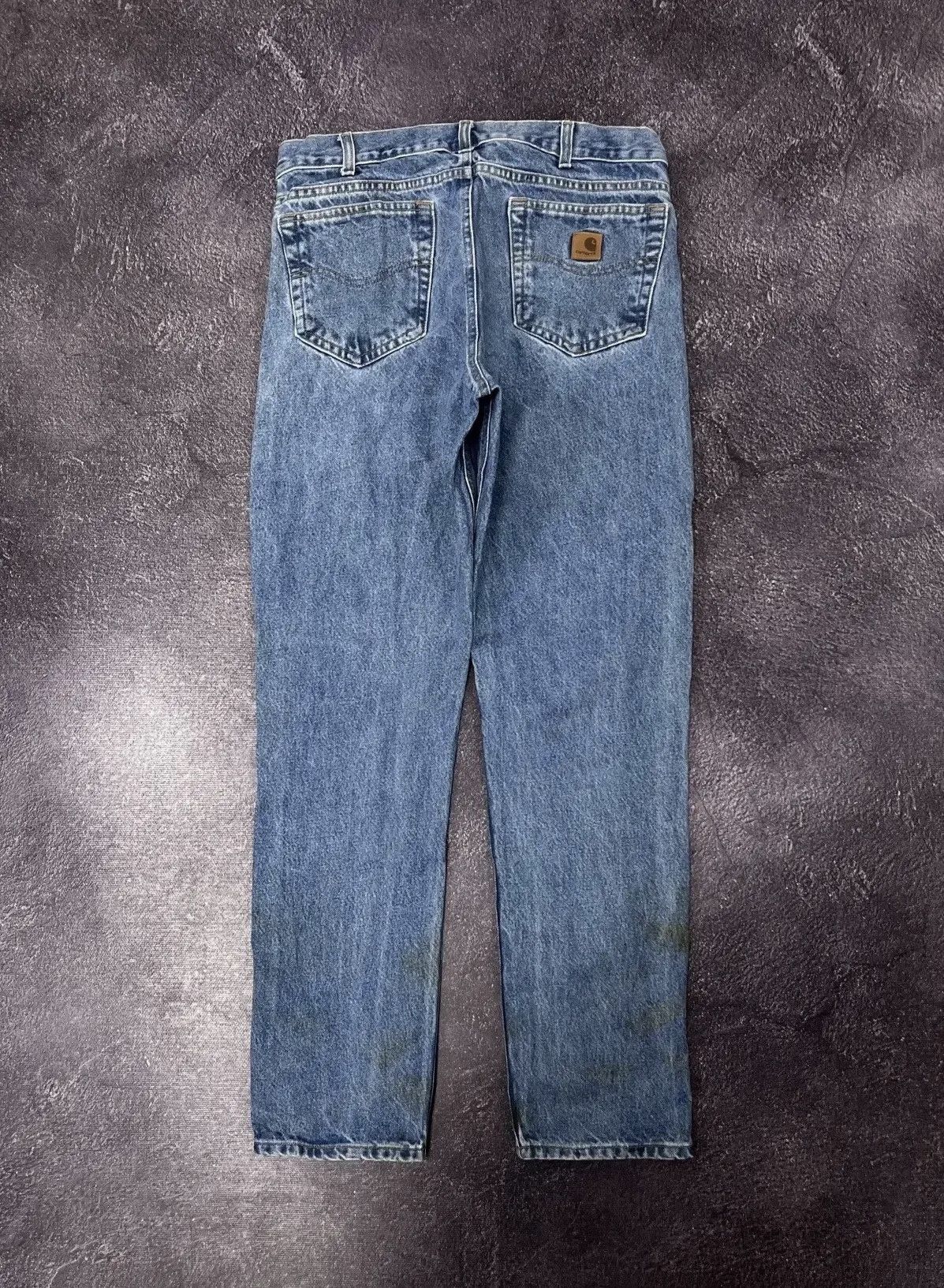 Carhartt × Vintage Vintage Carhartt Blue Denim Work Hype Straight Fit Jeans Size US 33 - 1 Thumbnail