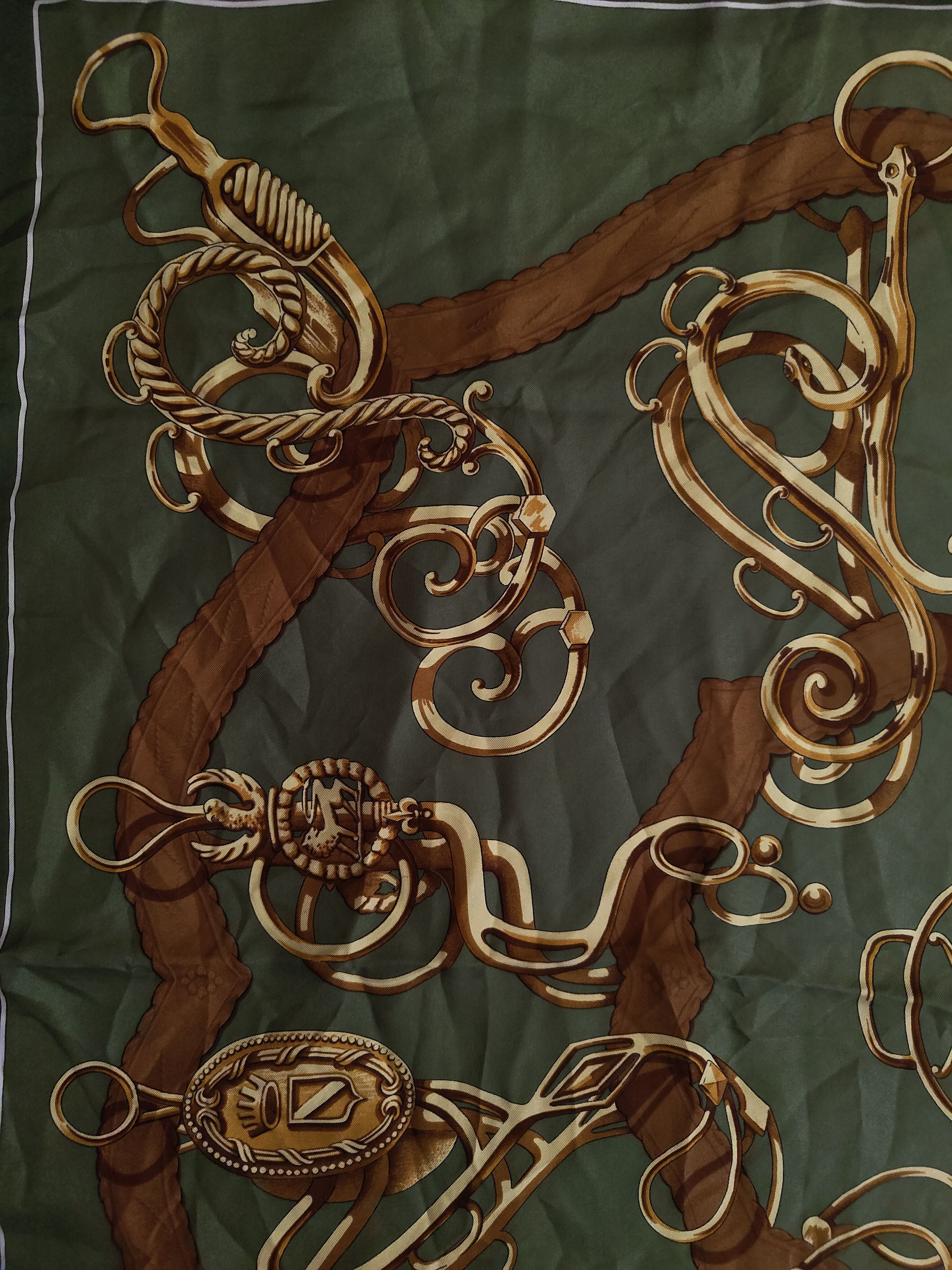 Hermes Silk scarf Hermes Guillemot 1974 in green Size ONE SIZE - 4 Thumbnail