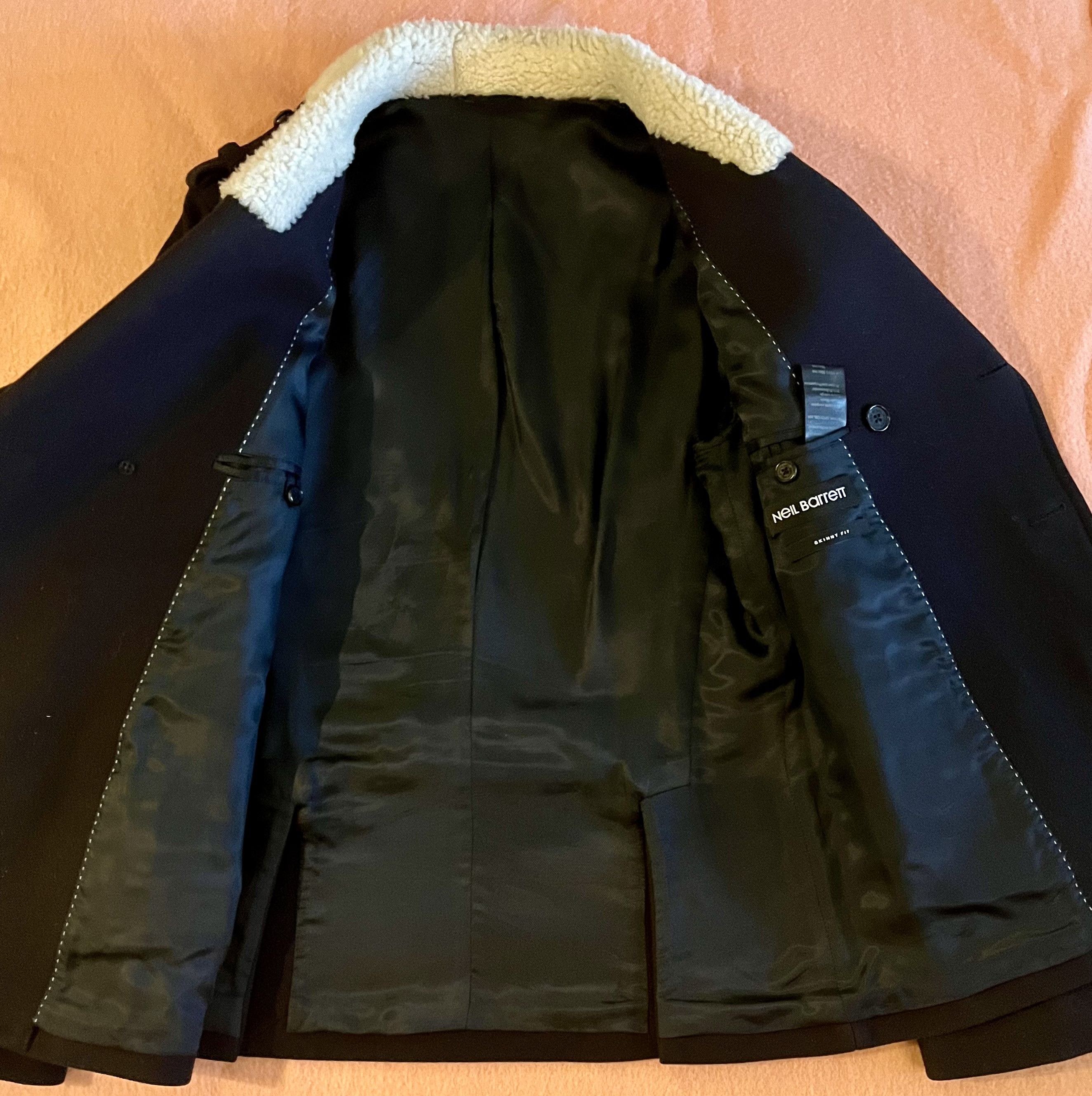 Neil Barrett LAST DROP $1985 Neil Barrett Wool Peacoat Shearling Collar Size US S / EU 44-46 / 1 - 7 Thumbnail