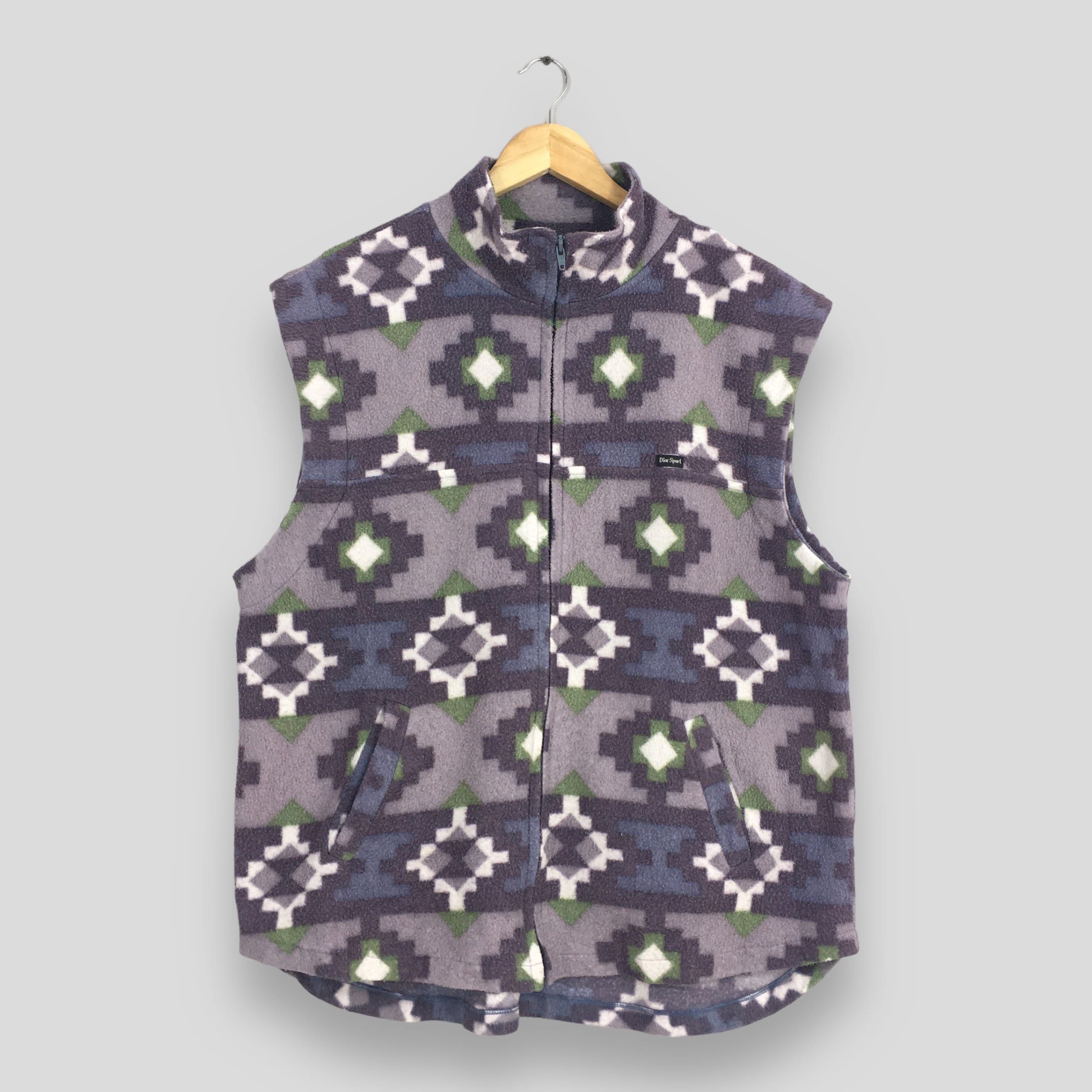 Christian Dior Monsieur Vintage 90s Christian Dior Monogram Fleece Zipper Vest XL Size US XL / EU 56 / 4 - 1 Thumbnail