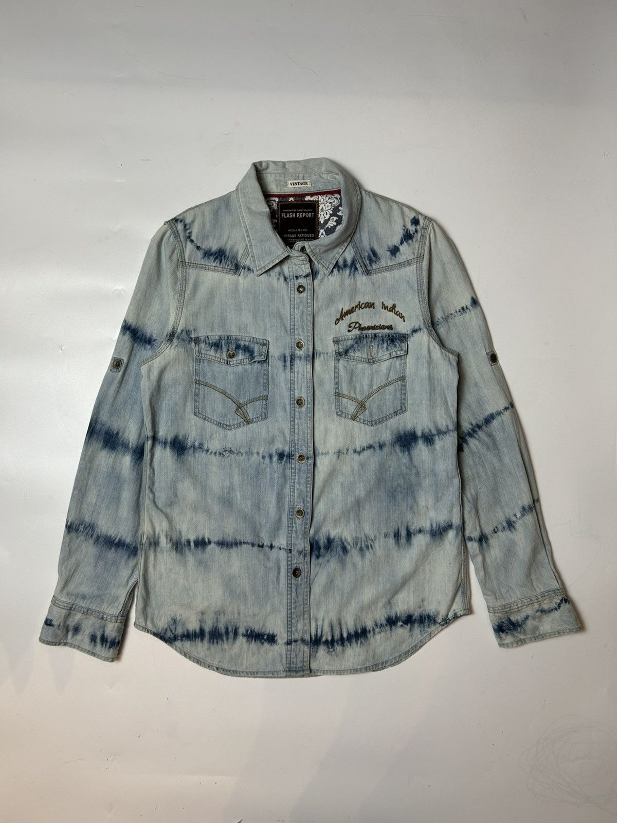 VINTAGE TIE DIE FLASH REPORT BUTTON UP JACKET