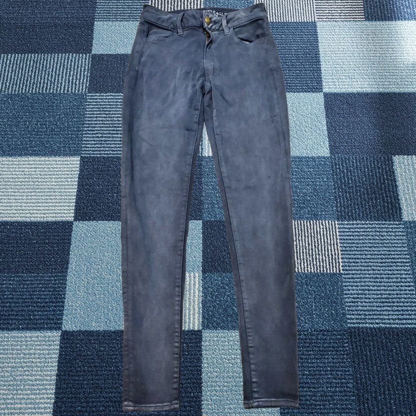 American Eagle Outfitters VINTAGE American Eagle Womens Jeans Size 2 Mid Rise Jegging Distressed Black Denim Size 26" / US 2 / IT 38 - 1 Thumbnail