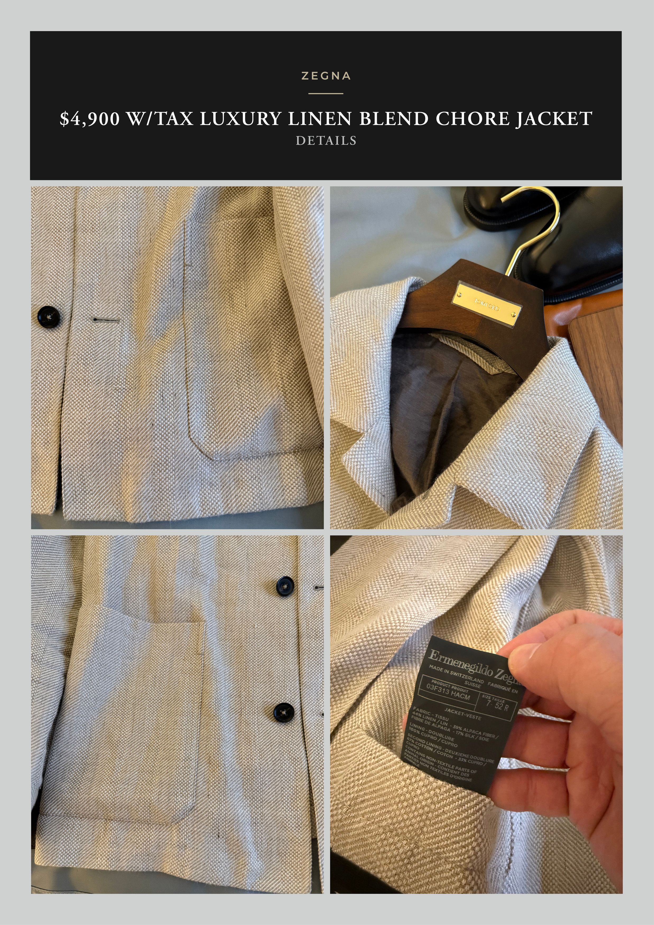 Ermenegildo Zegna Best Dressed $4,900 w/tax Rare ZEGNA Elevated Chore Jacket Size US L / EU 52-54 / 3 - 20 Thumbnail