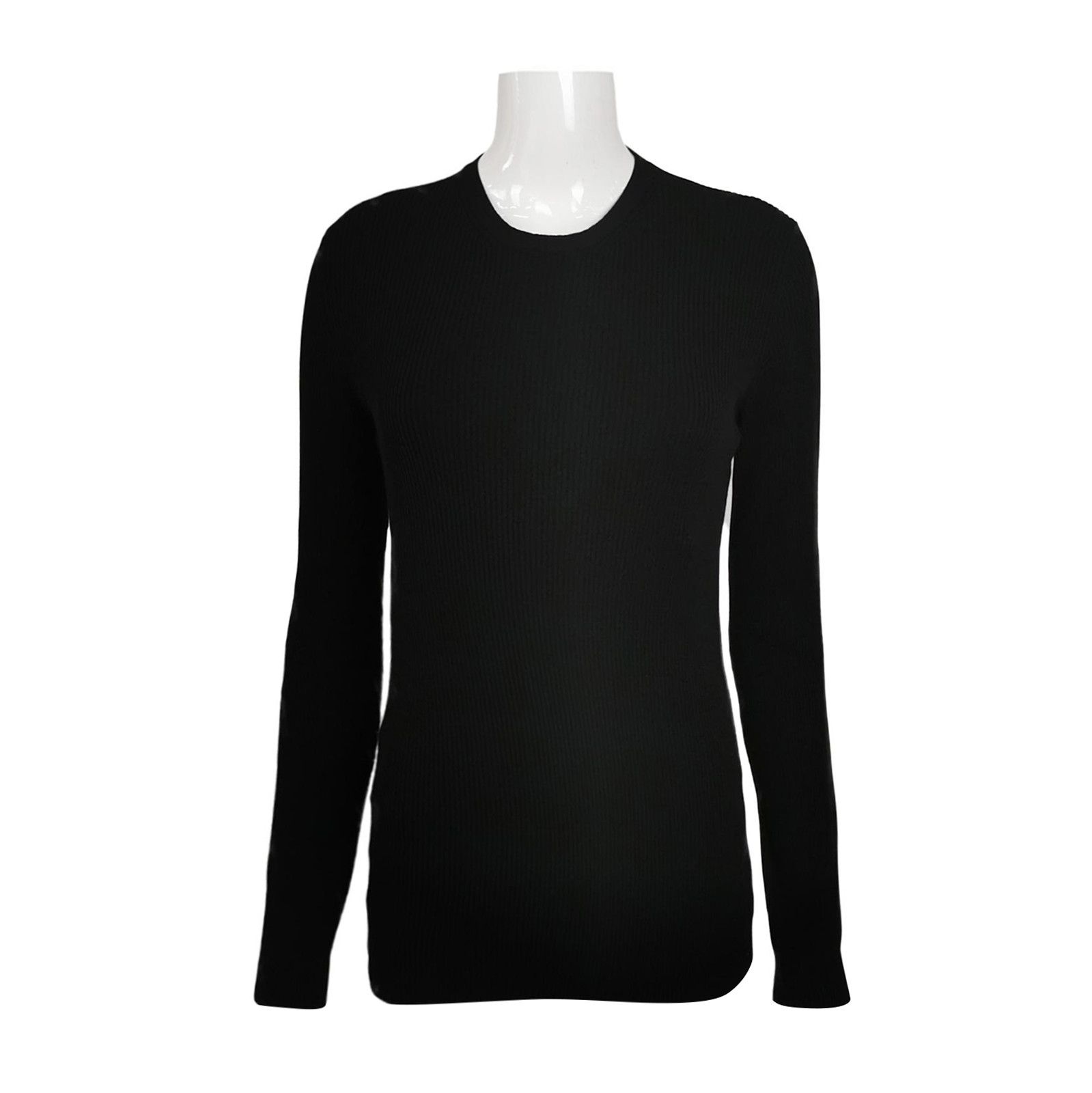 Prada Prada Black Ribbed Knit Sweater for Women 0089 Size L / US 10 / IT 46 - 1 Thumbnail