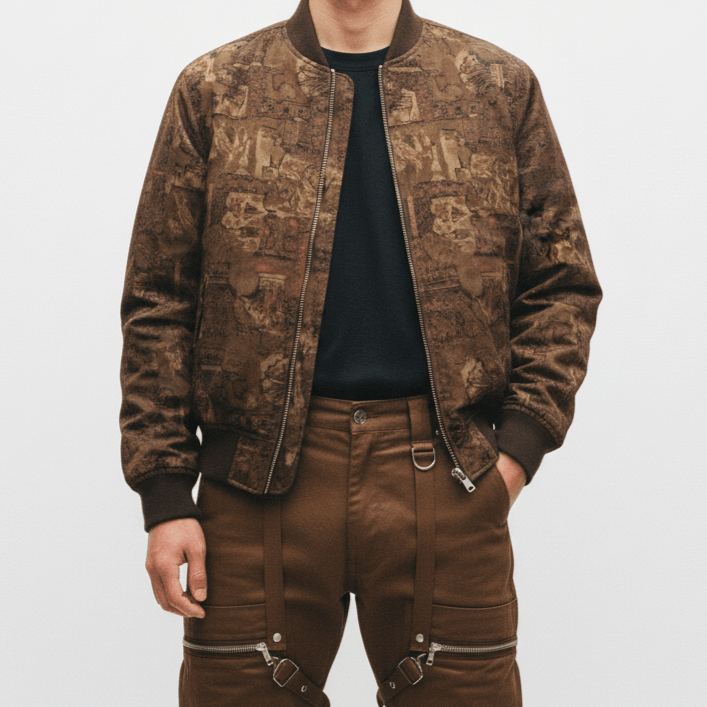 Japan Outerwear Full-print Bomber Style Jacket Sweater