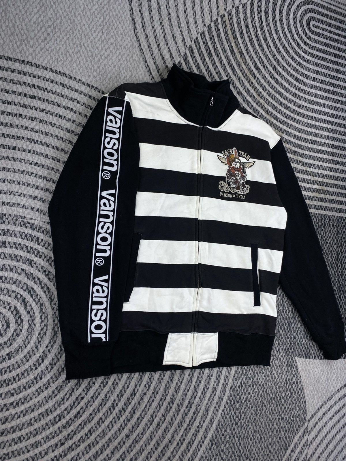 Vanson Leathers 🔥STEALS Vanson X T.F.O Embroidery Logo Stripes Zipper Jacket Size US M / EU 48-50 / 2 - 5 Thumbnail