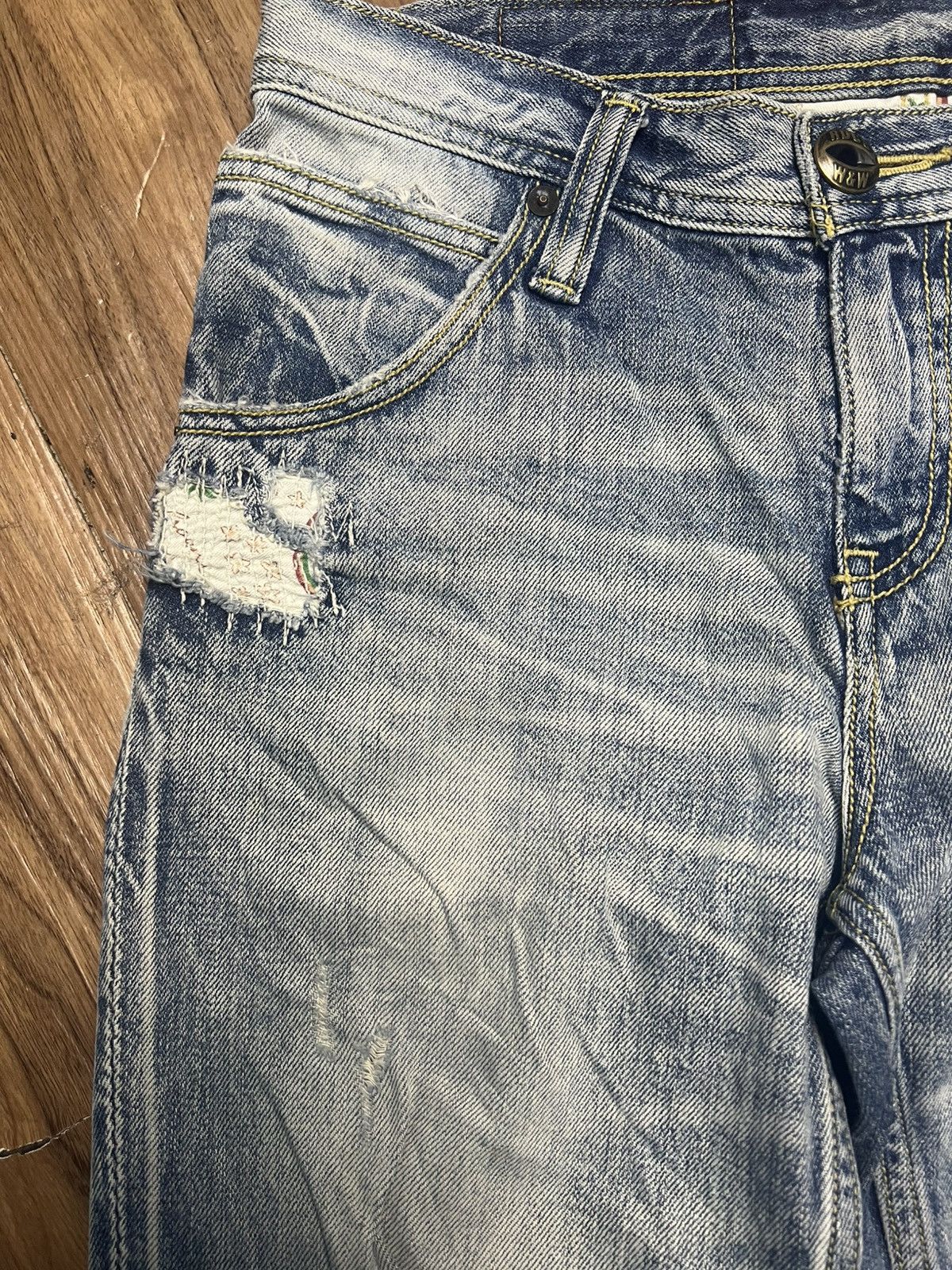 Japanese Brand Rodeo Crowns Japan Premium Distressed Denim Jeans (43) Size US 30 / EU 46 - 3 Thumbnail