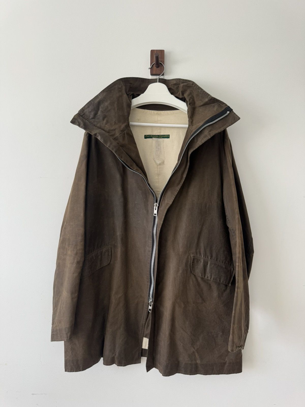 Paul Harnden Shoemakers Paul Harnden Zip Up Waxed Mac Jacket Size US XL / EU 56 / 4 - 5 Thumbnail