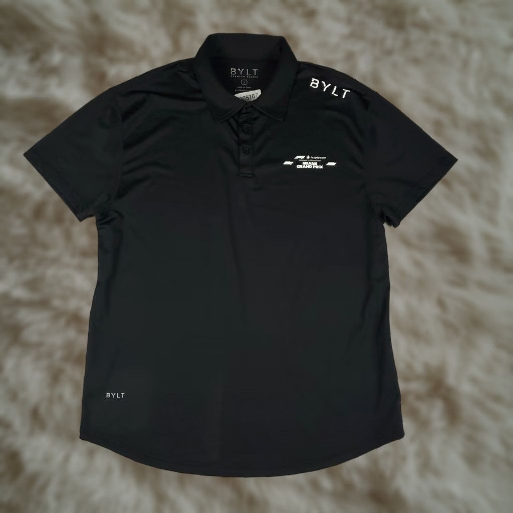 Vintage BYLT Polo Shirt Mens Large Black Miami Grand Prix Drop Short Sleeve Polo Size US L / EU 52-54 / 3 - 1 Thumbnail