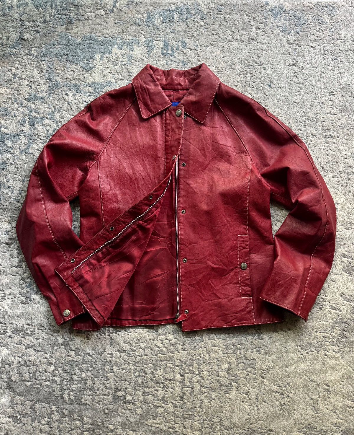 Burberry Prorsum Burberry Blue Label Burgundy Leather jacket Size 38 Size M / US 6-8 / IT 42-44 - 1 Thumbnail