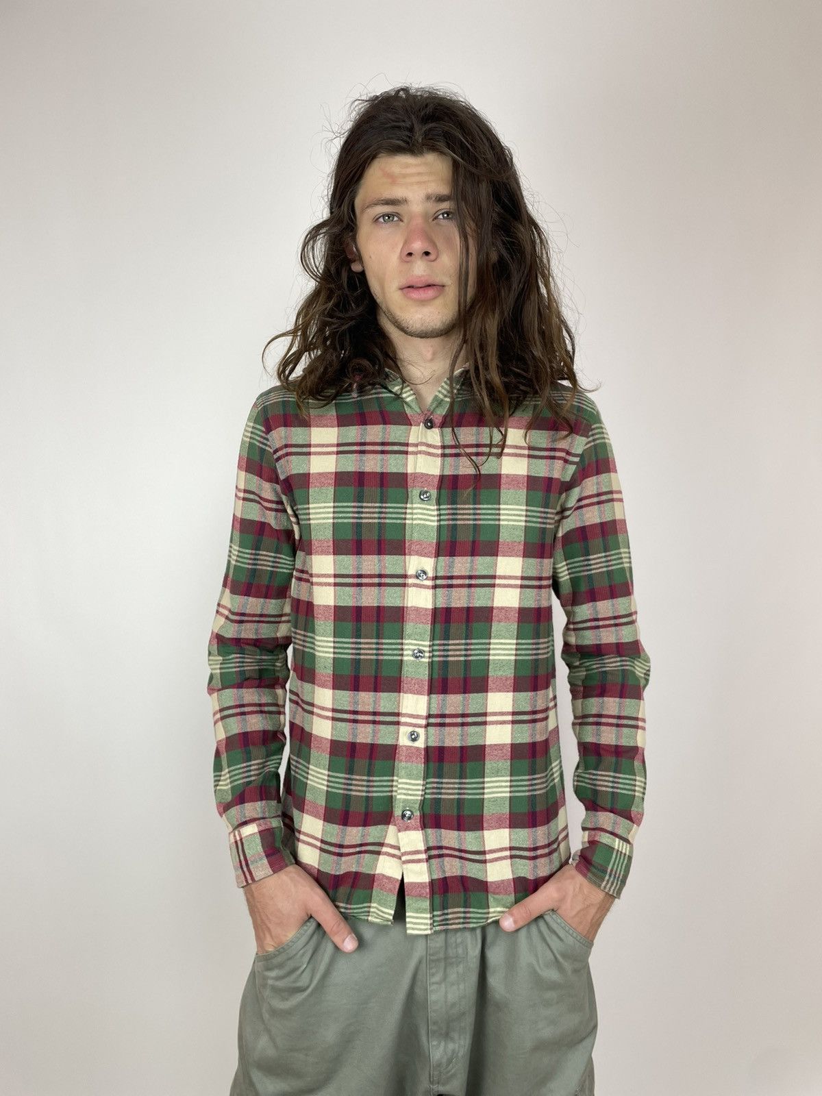 Japanese Brand × Whyred WHYRED Plaid shirt long sleeve Mens size 44 Size US S / EU 44-46 / 1 - 1 Thumbnail