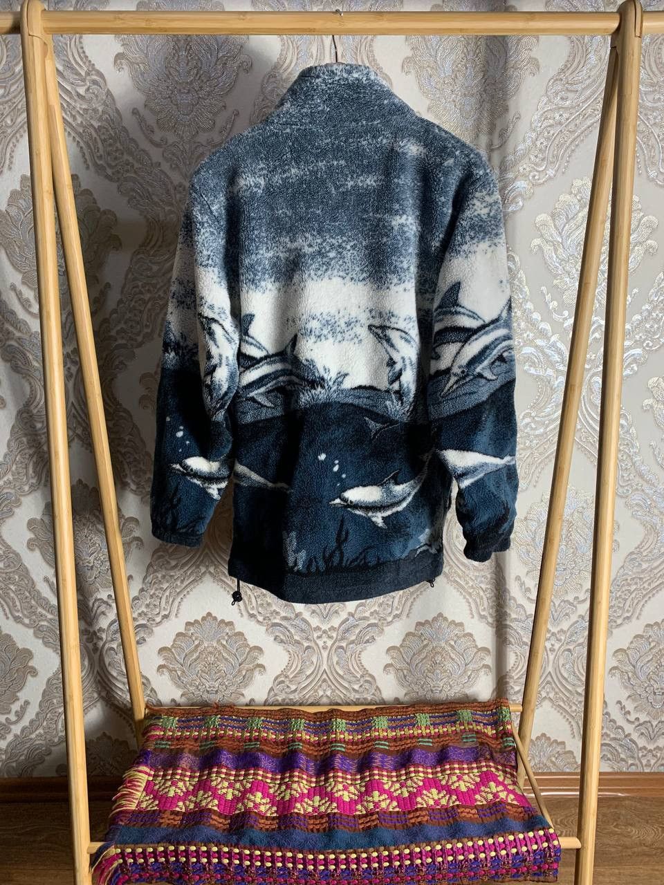 Vintage VERY RARE ANIMAL DELPHINE FLEECE LIGHT ZIP JACKET Y2K 90s Size US S / EU 44-46 / 1 - 7 Thumbnail
