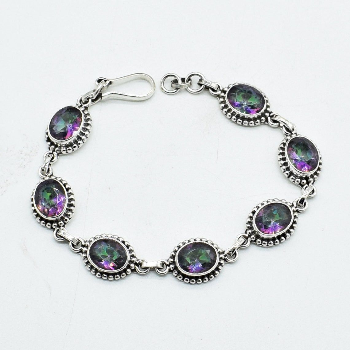 Handmade Mystic Topaz Gemstone Bracelet, Excellent Multi Color Size ONE SIZE - 2 Thumbnail
