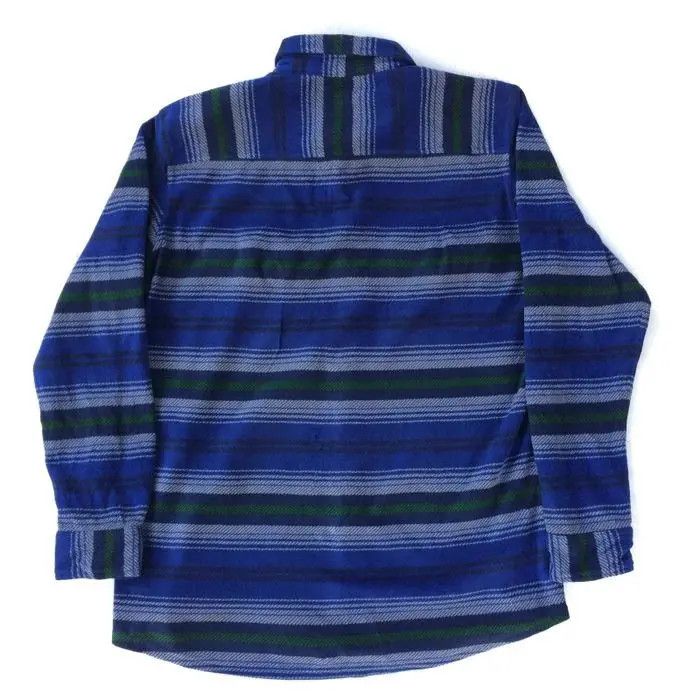 Flannel × Japanese Brand Japanese Brand Uniqlo Fleece Striped Design Shirt Button Up Size US L / EU 52-54 / 3 - 4 Thumbnail