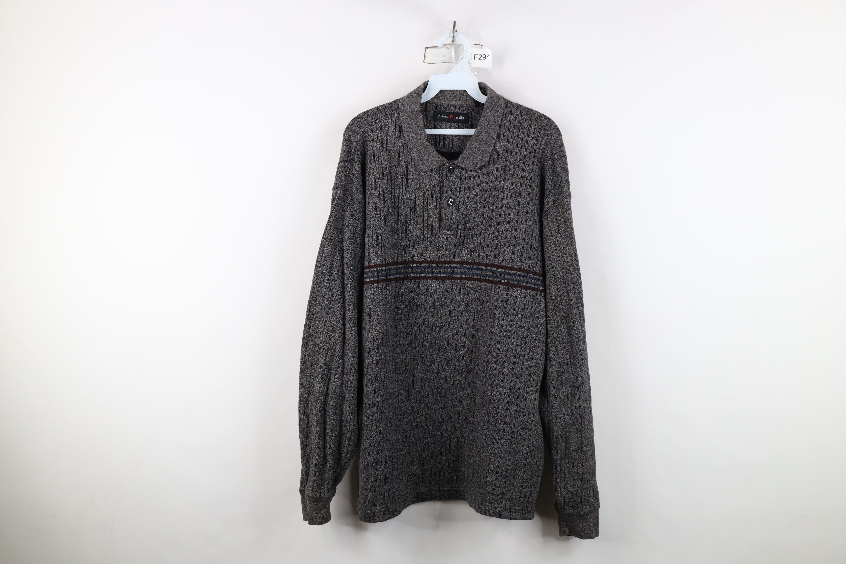 Vintage Vintage 90s Streetwear Ribbed Knit Long Sleeve Rugby Polo Size US XL / EU 56 / 4 - 1 Thumbnail
