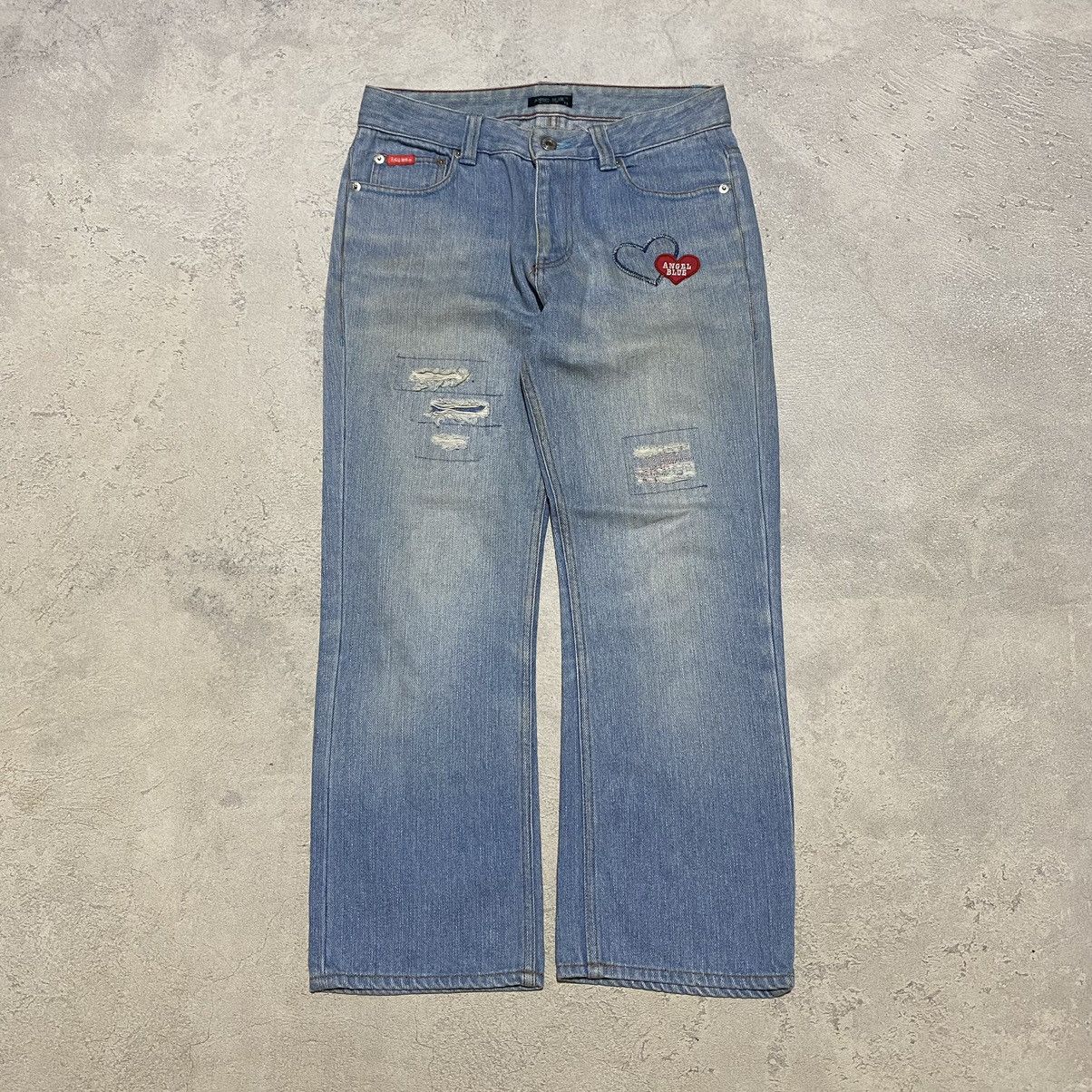 Angel Blue Angel Blue Distressed Patch Jeans Pants Size 31" - 1 Thumbnail