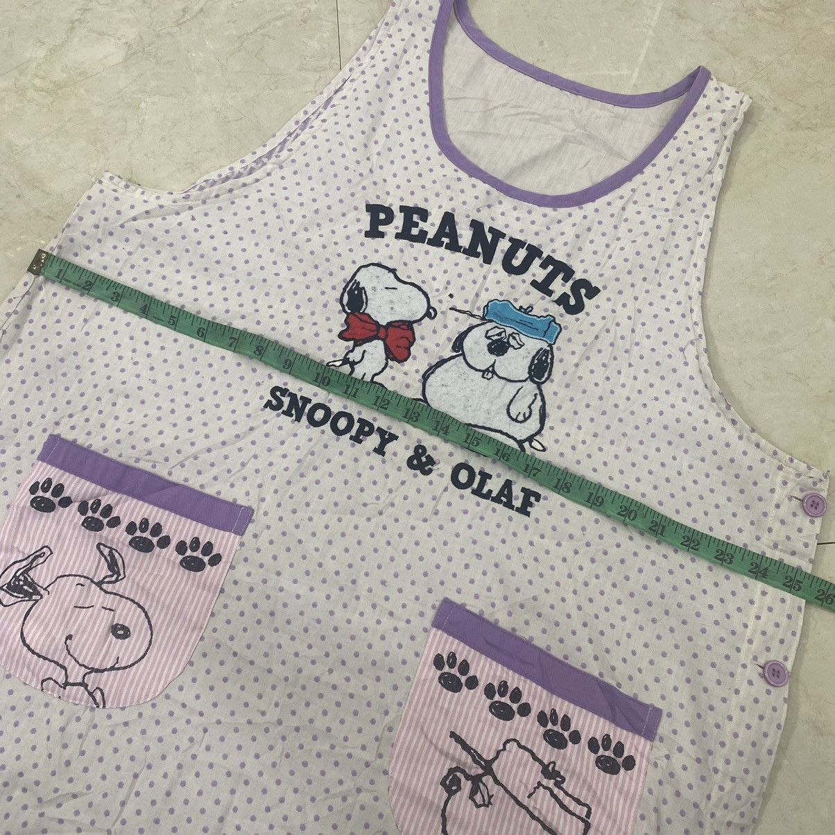 Peanuts × Vintage 💥VINTAGE PEANUTS snoopy & olaf cartoon rare APRON Size 3XL / US 20-22 - 2 Thumbnail