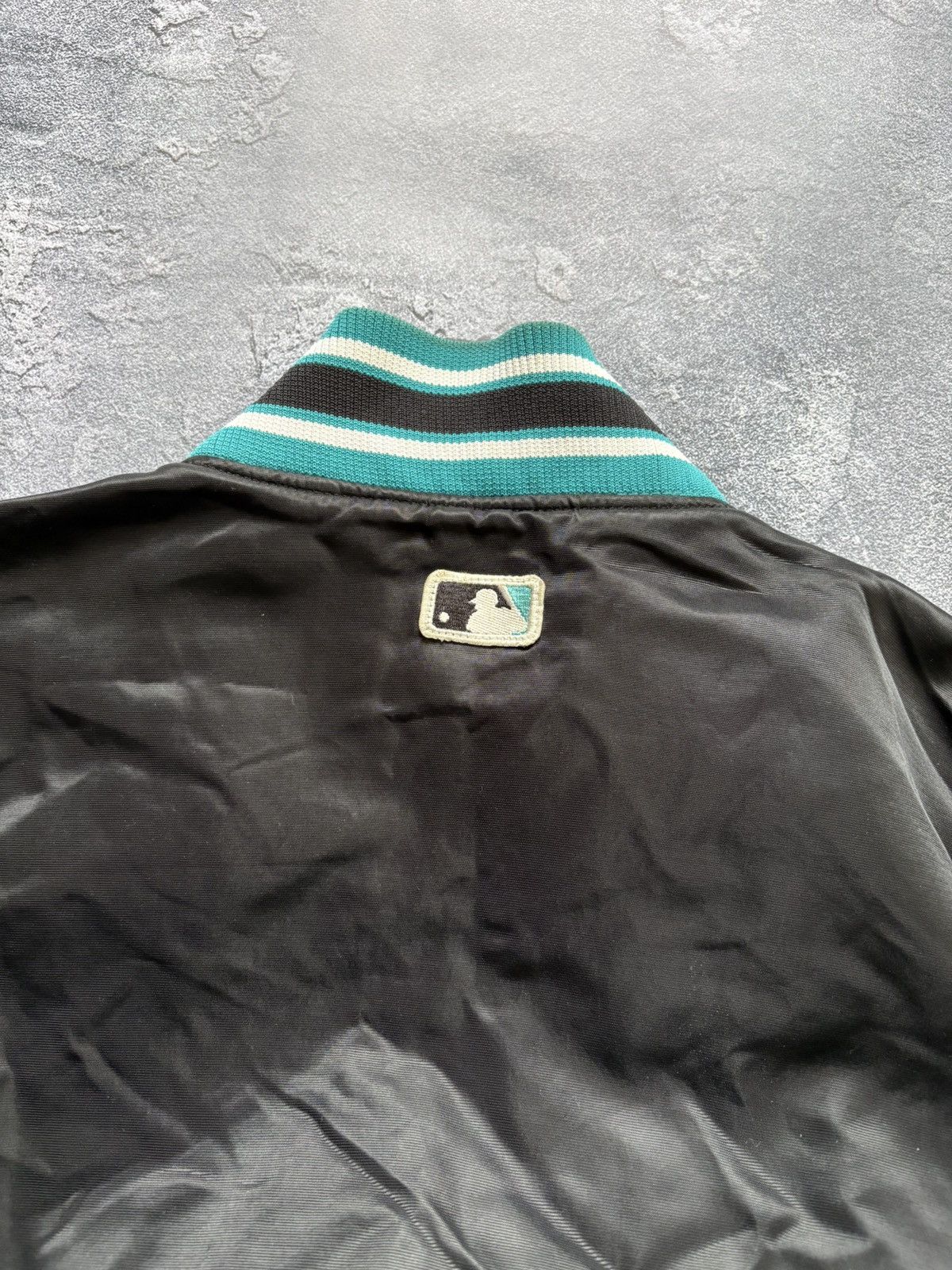 Starter Vintage 90s MLB Florida Marlins Starter Diamond Satin Jacket Size US L / EU 52-54 / 3 - 8 Thumbnail