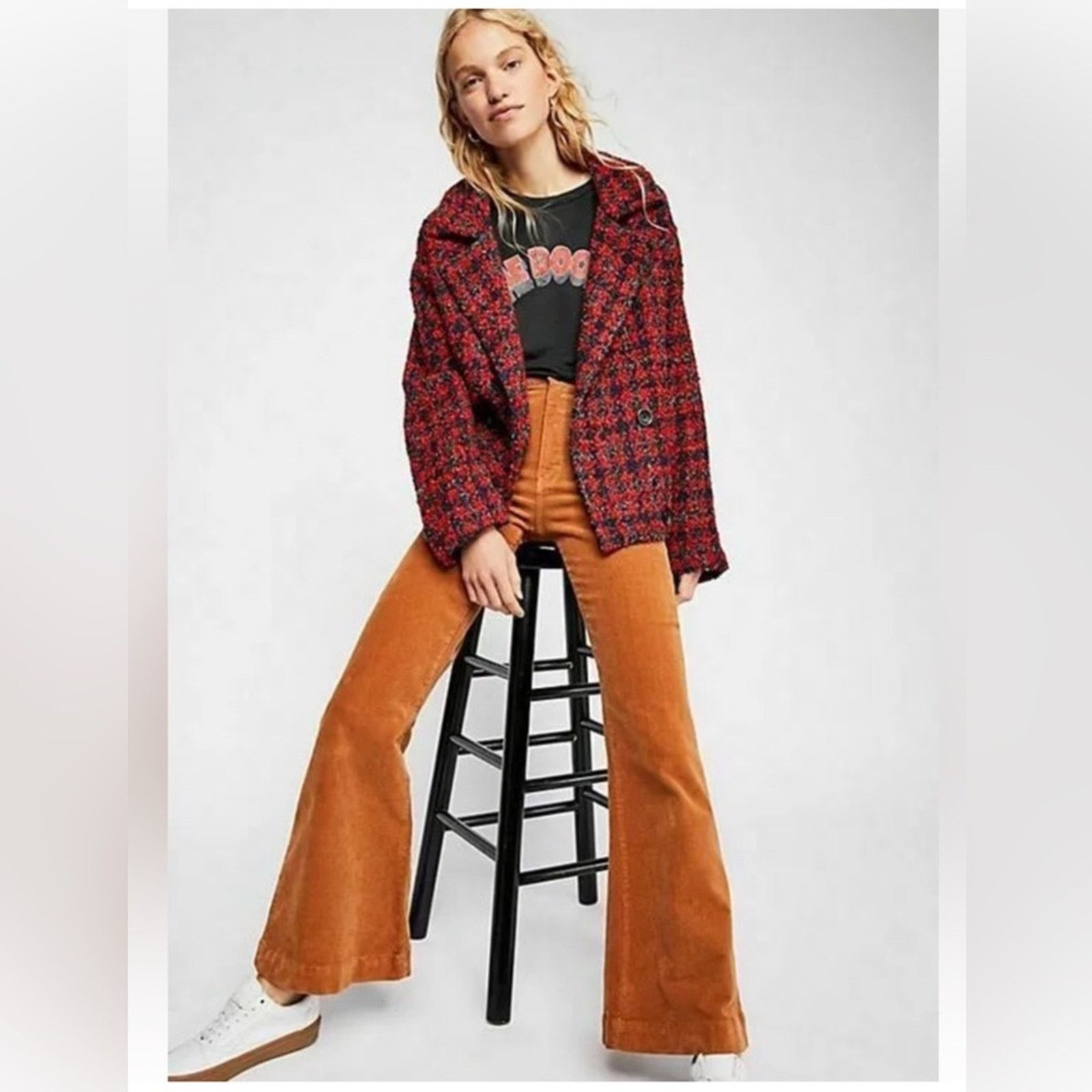 Free People Super Cute Free People Boucle Wool Baby Coat! Size XS / US 0-2 / IT 36-38 - 1 Thumbnail