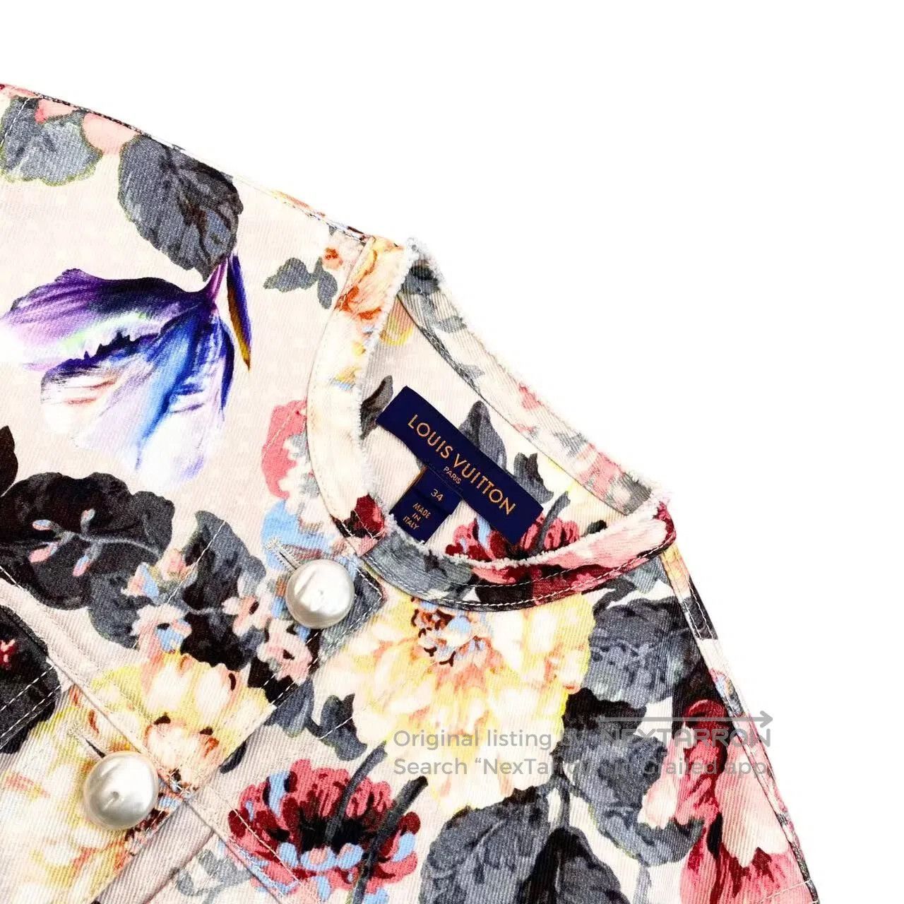 Louis Vuitton Louis Vuitton Floral print dark pattern logo denim jacket| Size 4XL / US 24-26 - 3 Thumbnail
