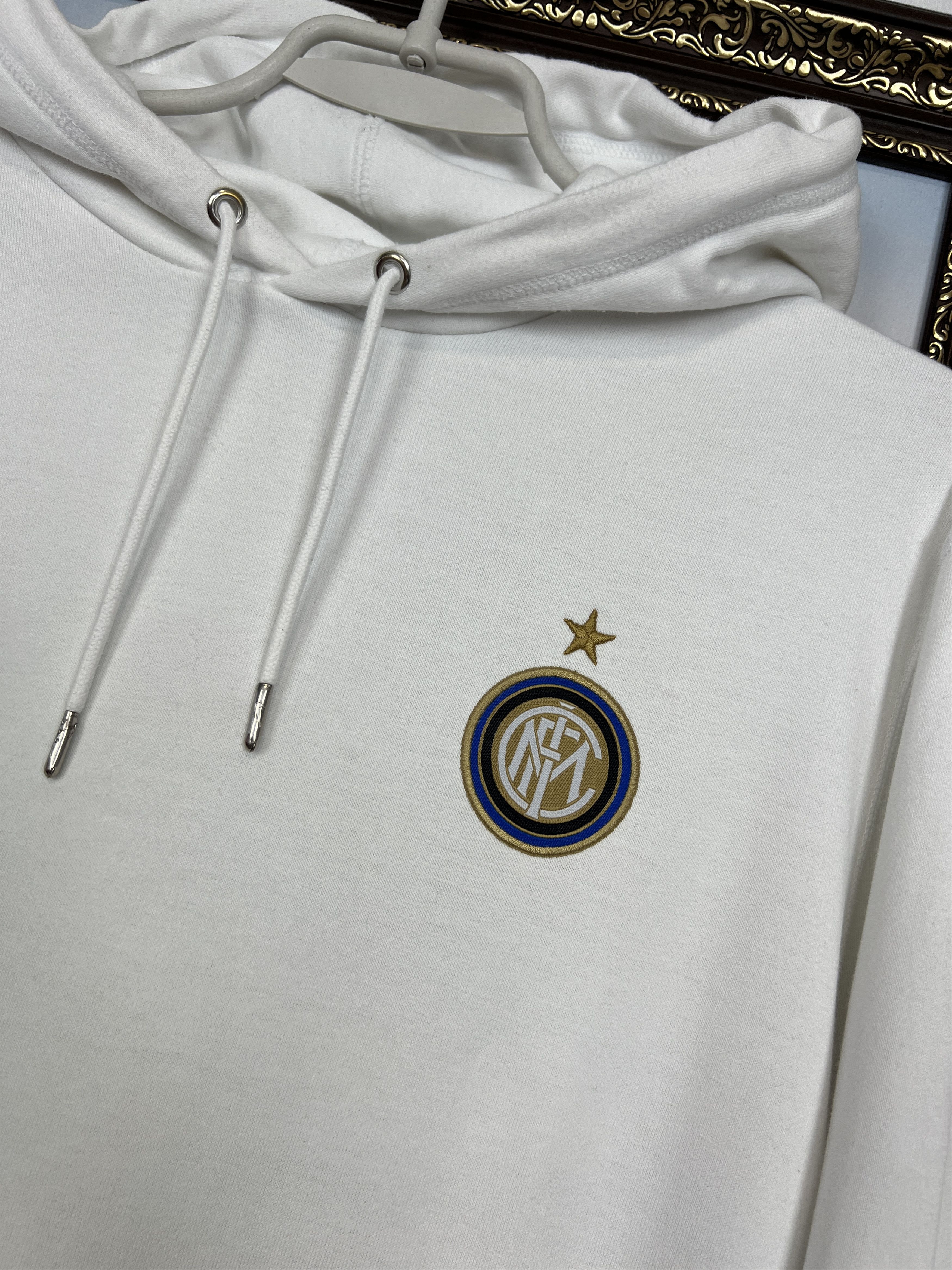 Nike Vintage Nike Inter Milan Football Hoodie White Soccer Jacket Size US XL / EU 56 / 4 - 3 Thumbnail