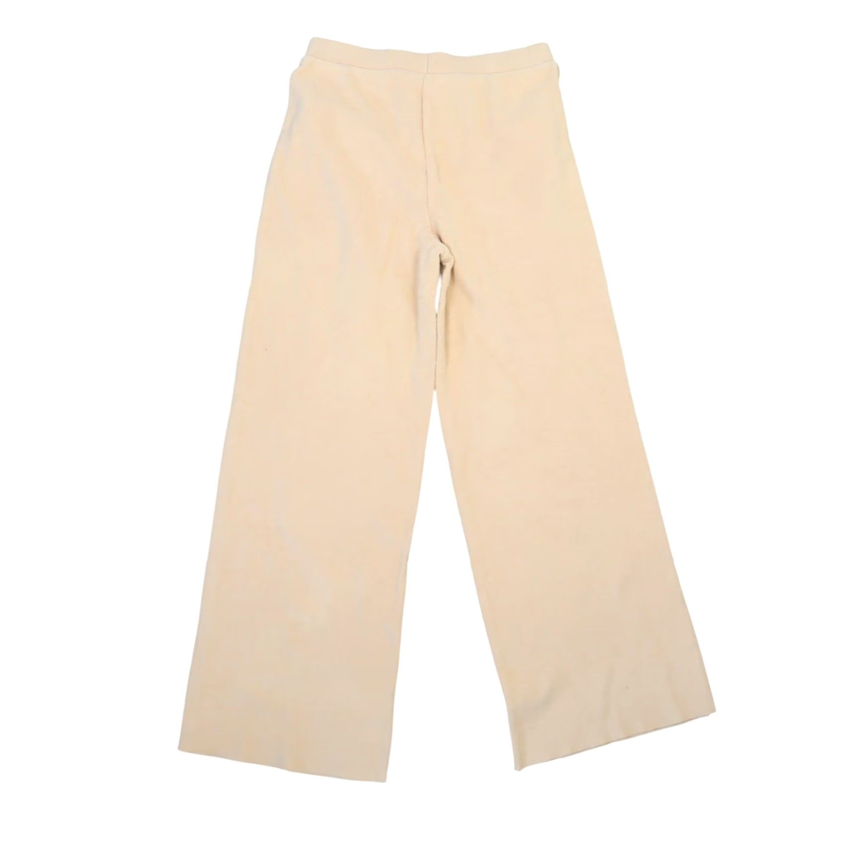 Zara ZARA Peach Tan Sweater Knit High Rise Wide Leg Lounge Pants M Women Casual Knit Cotton Polyester Wide-Leg Rise 12" Inseam 28" Size M / US 6-8 / IT 42-44 - 3 Thumbnail