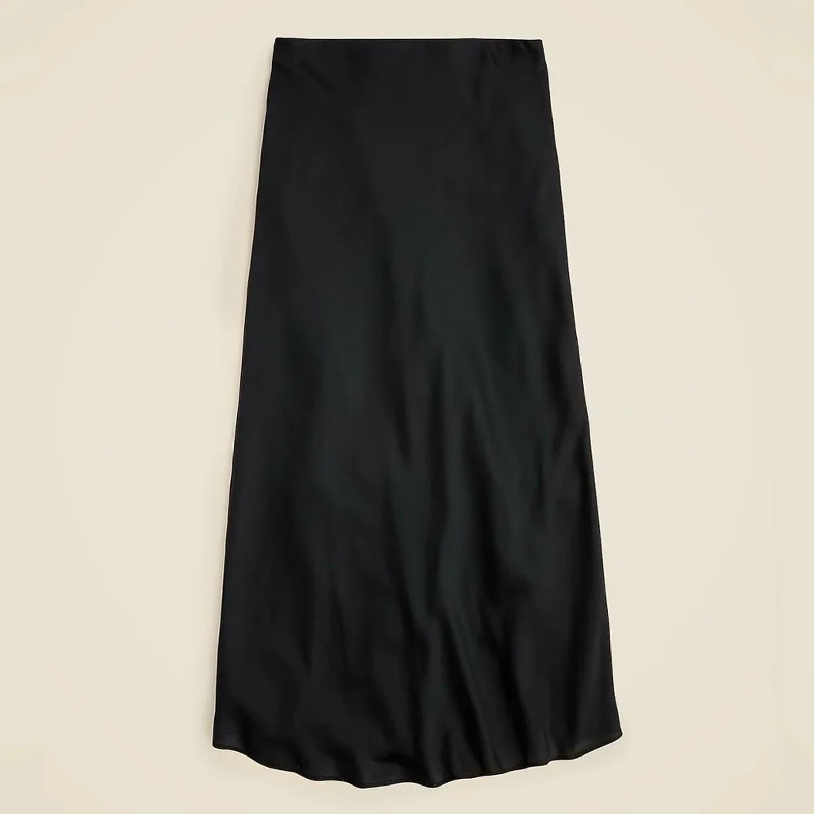 J.Crew NWT J. Crew S Gwyneth Satin Slip Skirt in Black Size 27" / US 4 / IT 40 - 2 Thumbnail